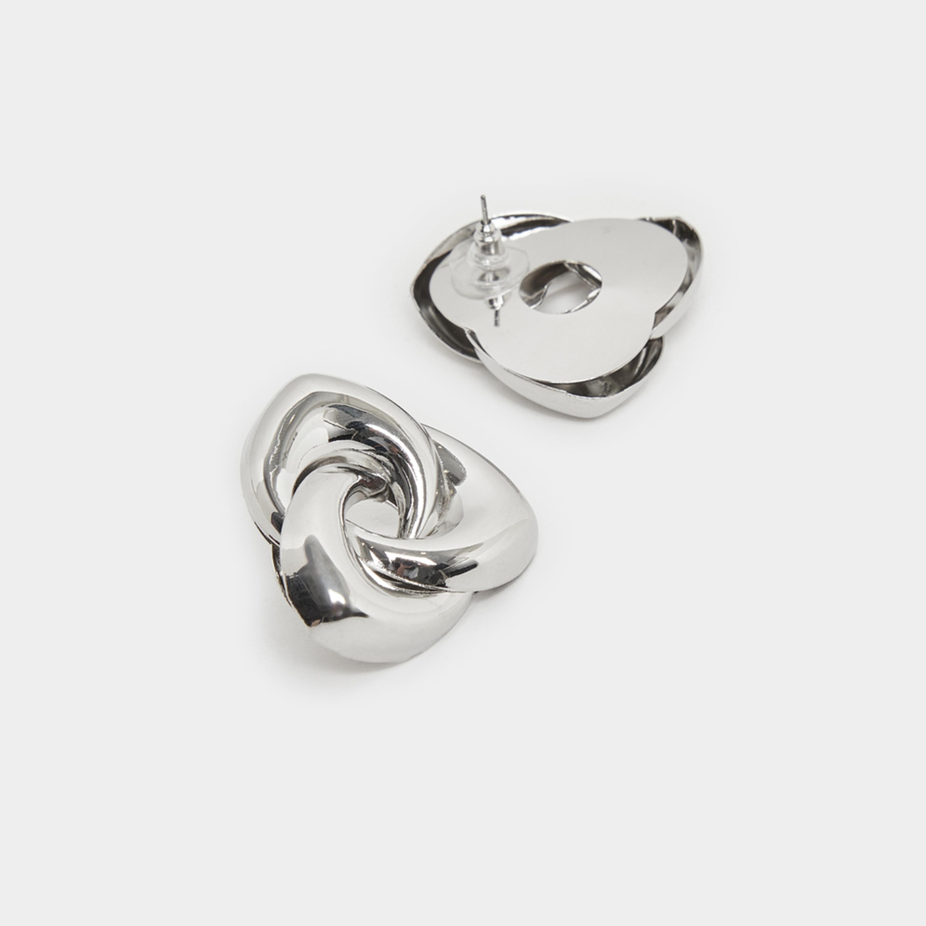 Styli Silver Knot Stud Earrings-women-watchesandjewellery-jewellery-earrings-image-3