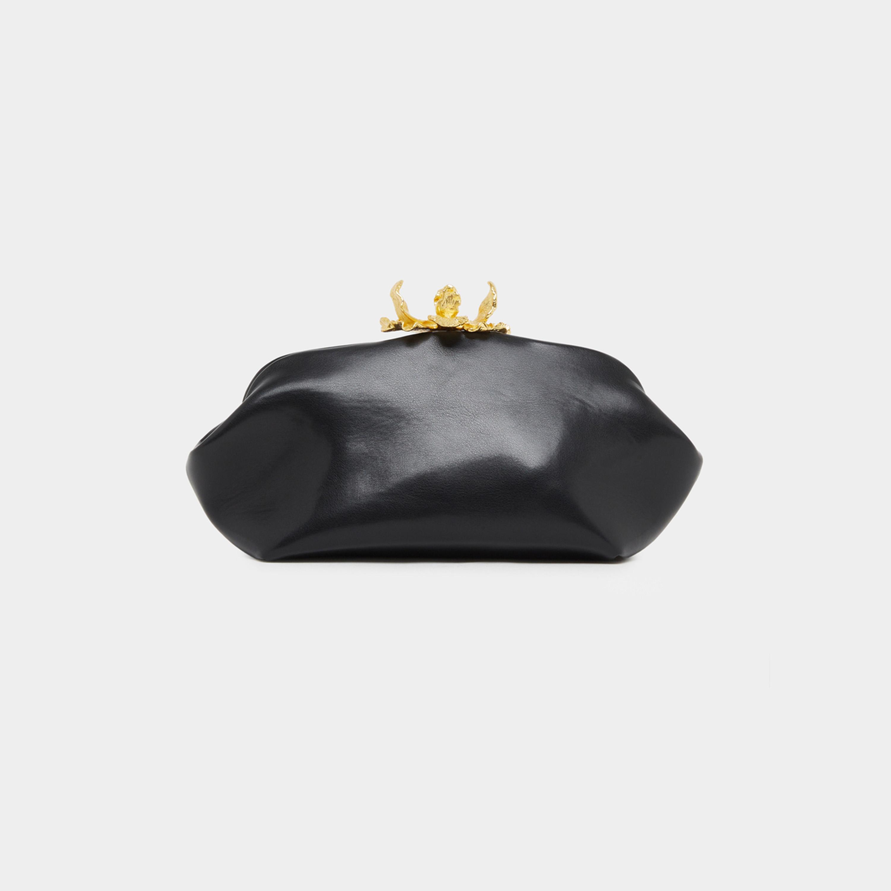 ستايلي - شنطة كلاتش سوداء بتفاصيل زهور ذهبية-women-bagsandwallets-handbags-image-2