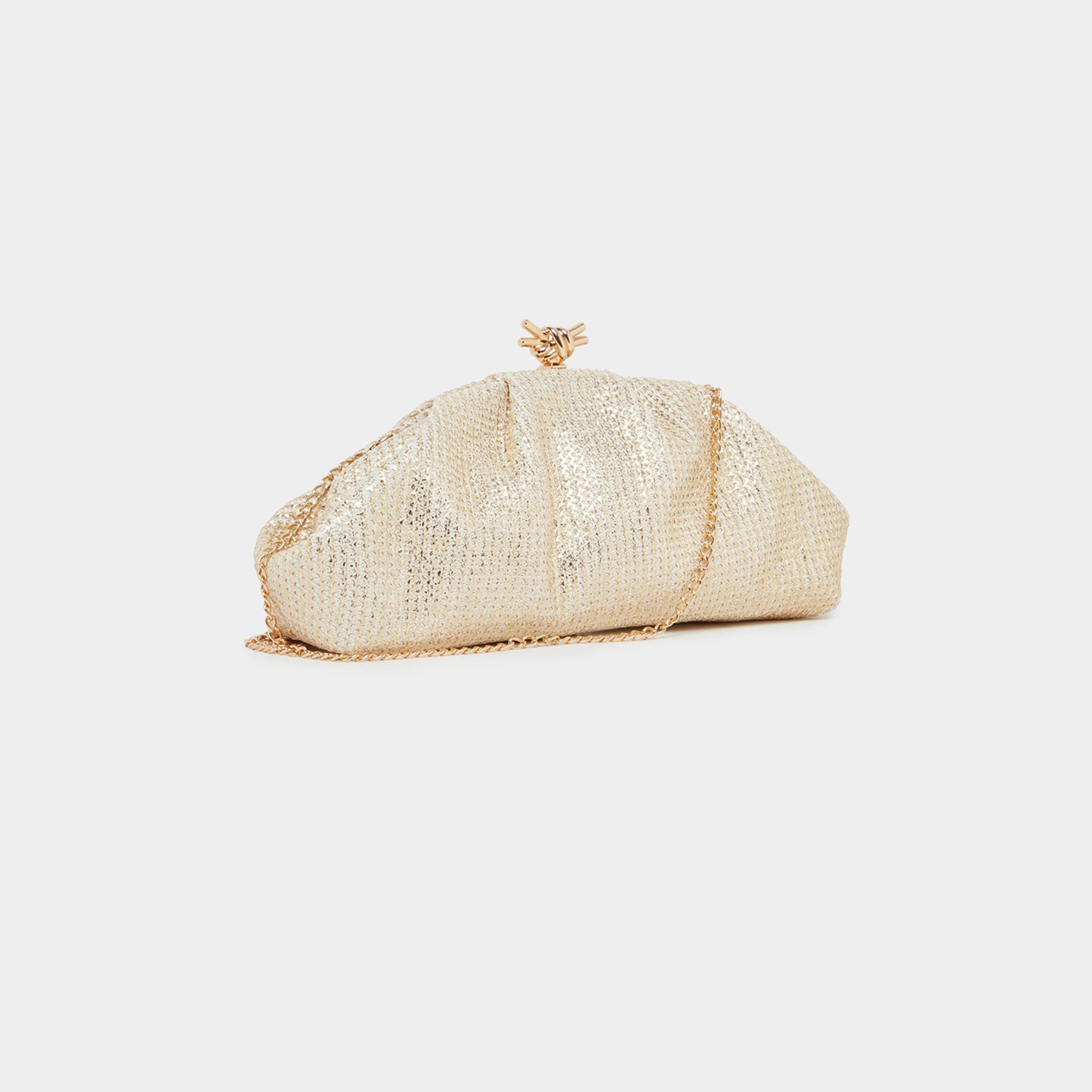 Styli Gold Clutch Bag with Chain Strap-women-bagsandwallets-handbags-image-1