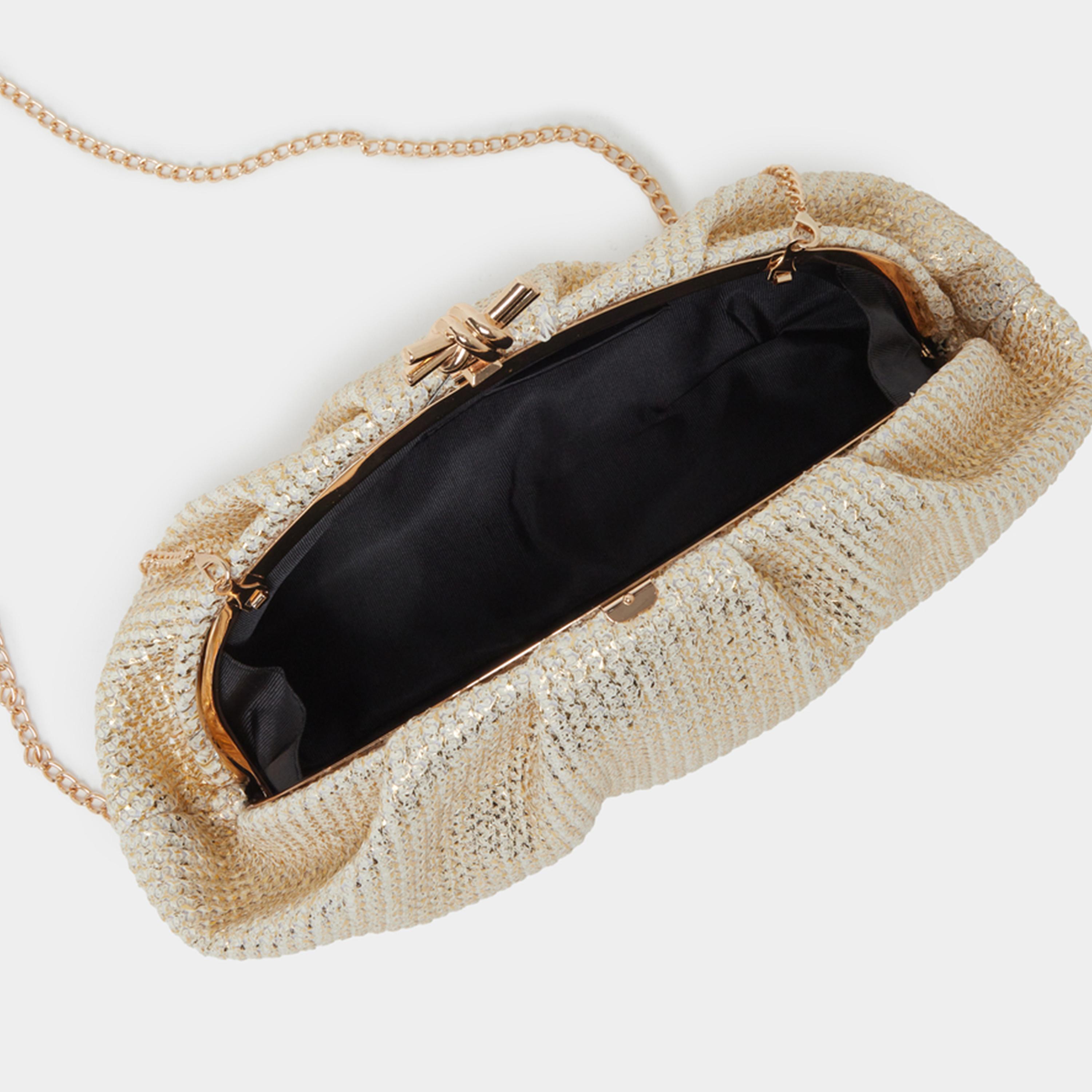 Styli Gold Clutch Bag with Chain Strap-women-bagsandwallets-handbags-image-4