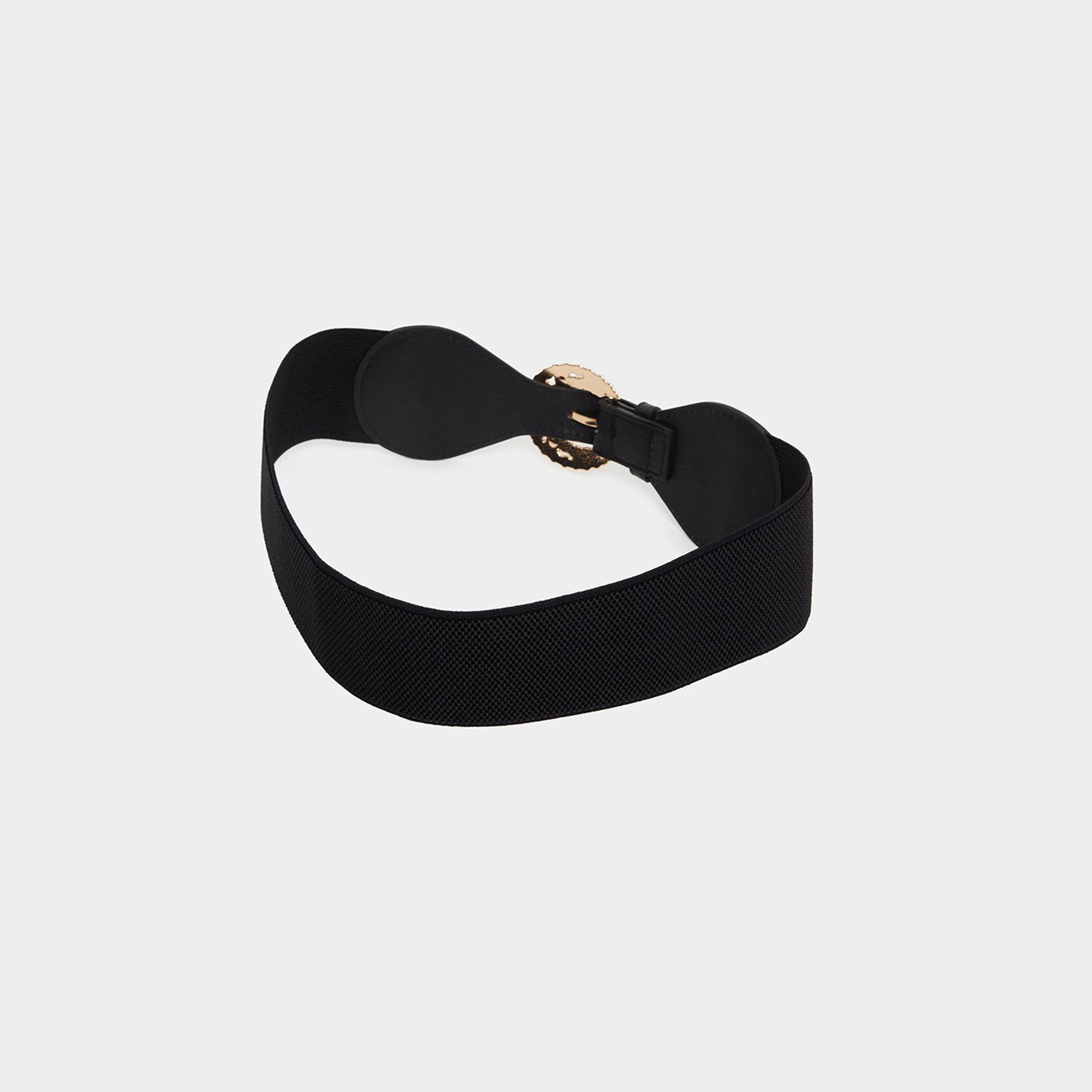 Styli Black Elastic Belt with Embellished Buckle-women-clothingaccessories-belts-image-2