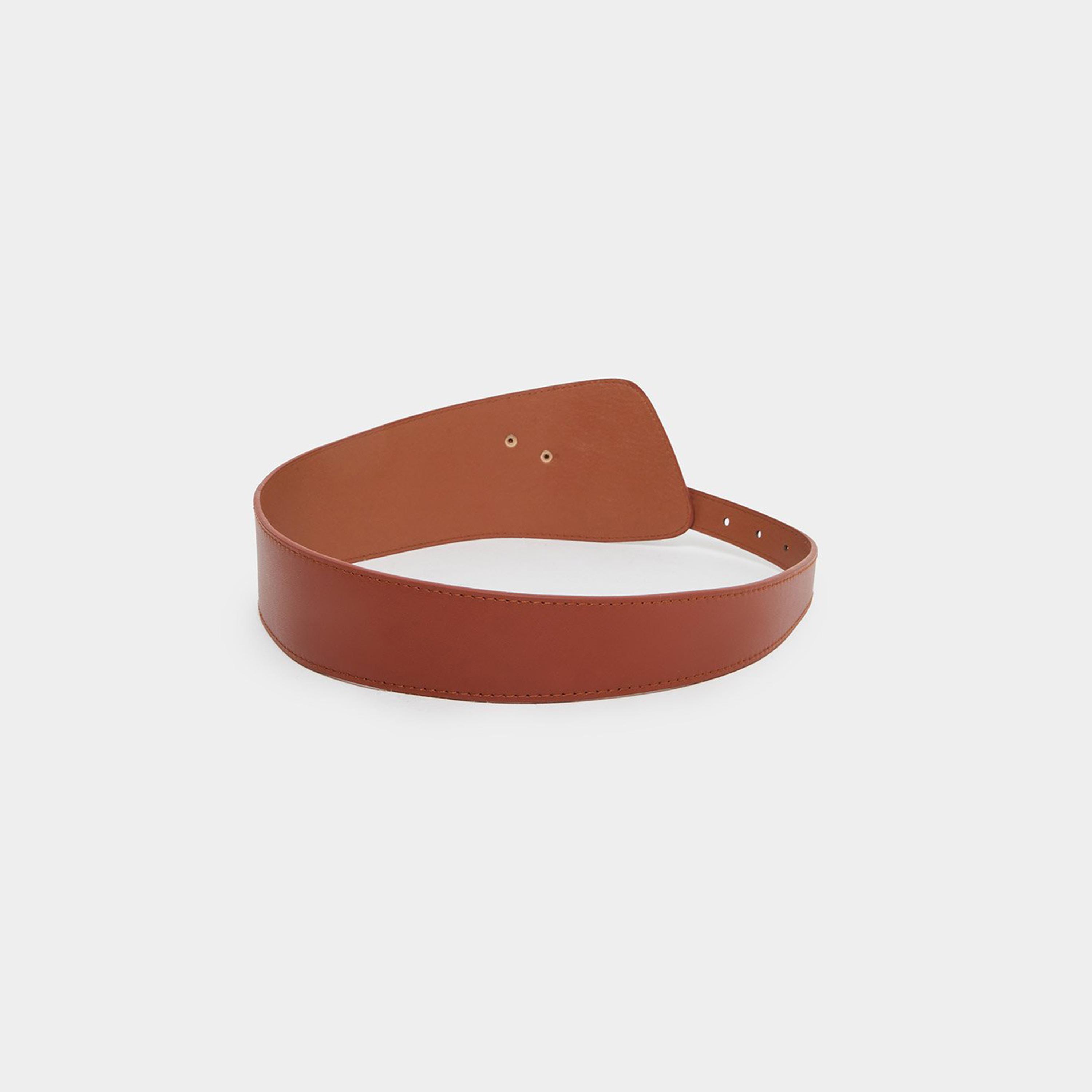 Styli Brown Wide Asymmetric Belt-women-clothingaccessories-belts-image-2