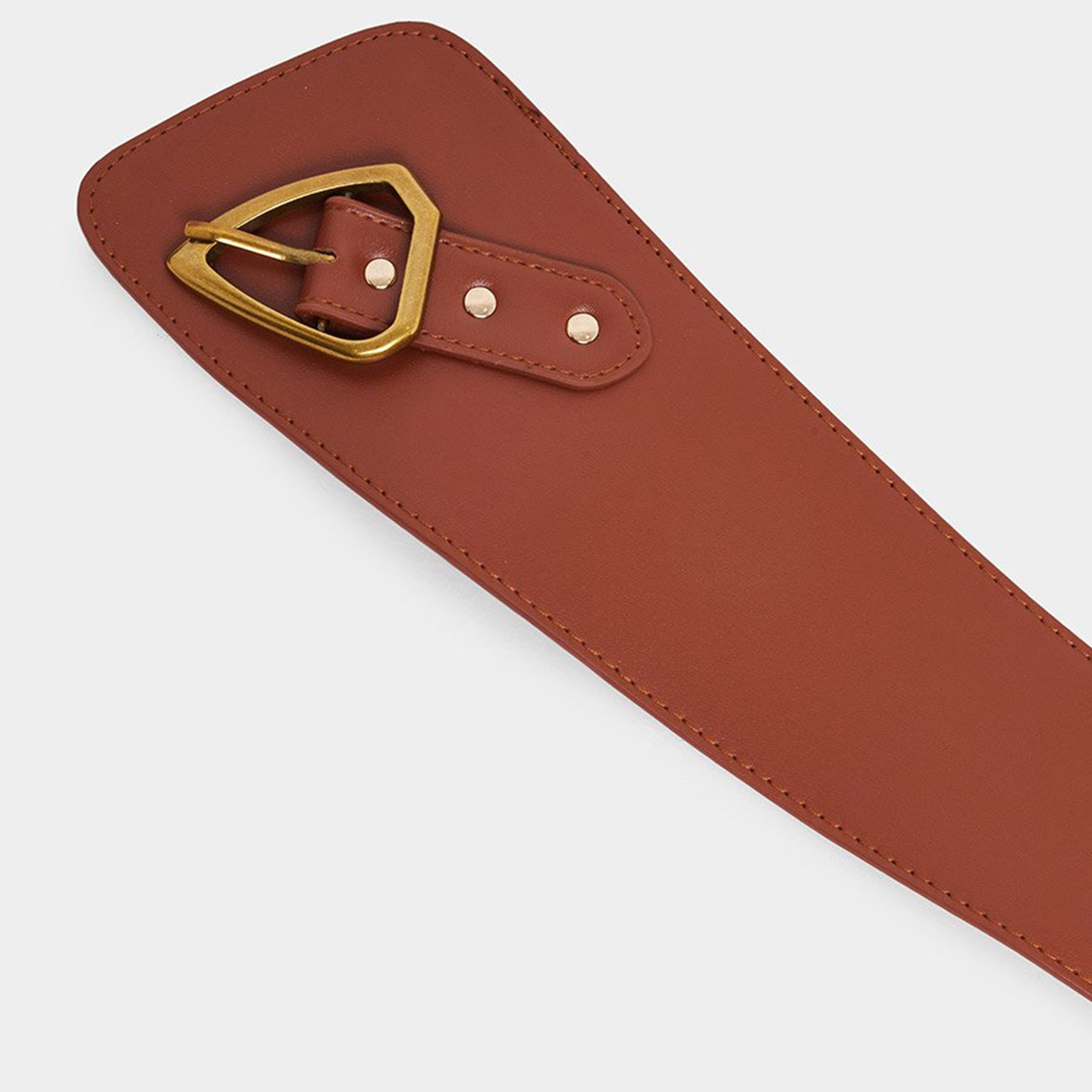 Styli Brown Wide Asymmetric Belt-women-clothingaccessories-belts-image-3