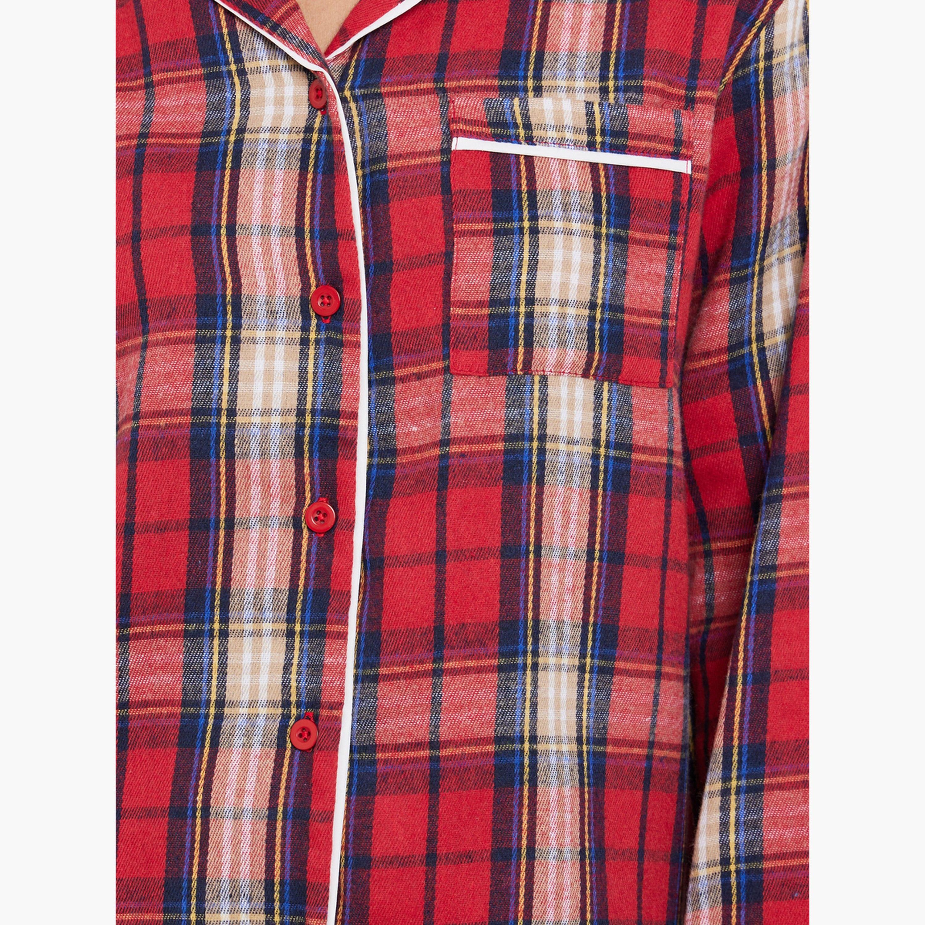 ستايلي - بيجاما عائلية - بيجاما قميص بجيوب مربعة للنساء-women-clothing-nightwear-pyjamas-longsets-image-6