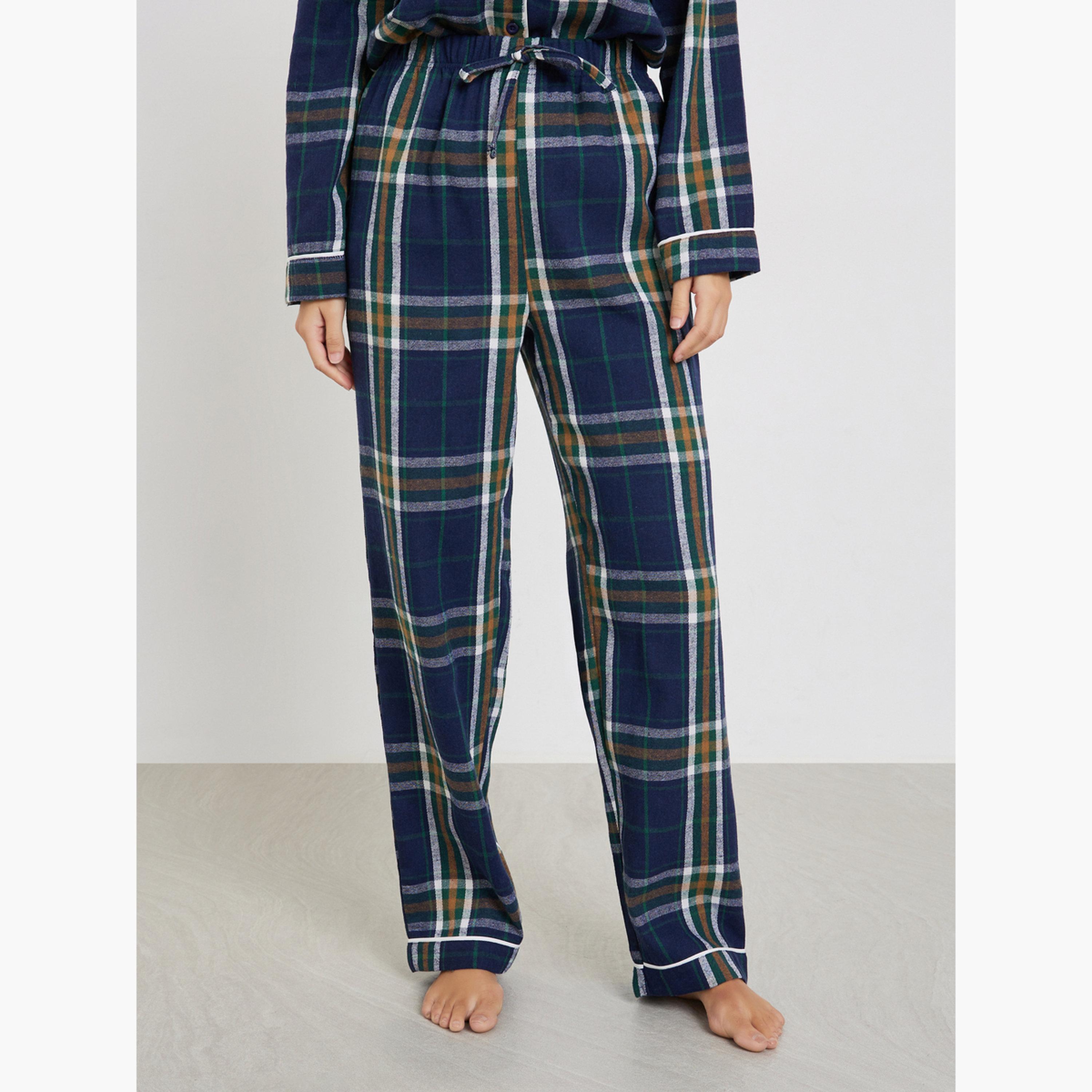 ستايلي - بيجاما عائلية - بيجاما قميص منقوش بأزرار للنساء-women-clothing-nightwear-pyjamas-longsets-image-3