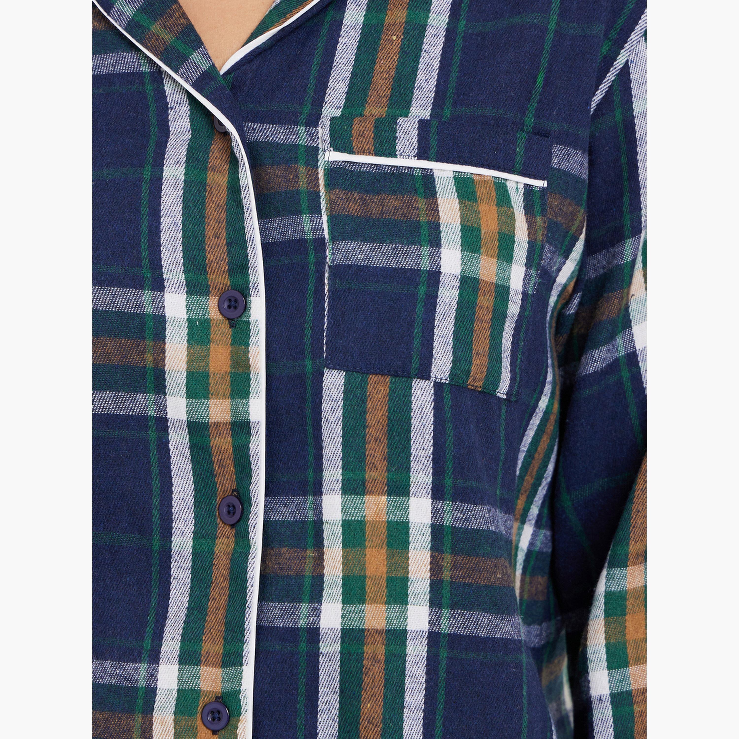 ستايلي - بيجاما عائلية - بيجاما قميص منقوش بأزرار للنساء-women-clothing-nightwear-pyjamas-longsets-image-6