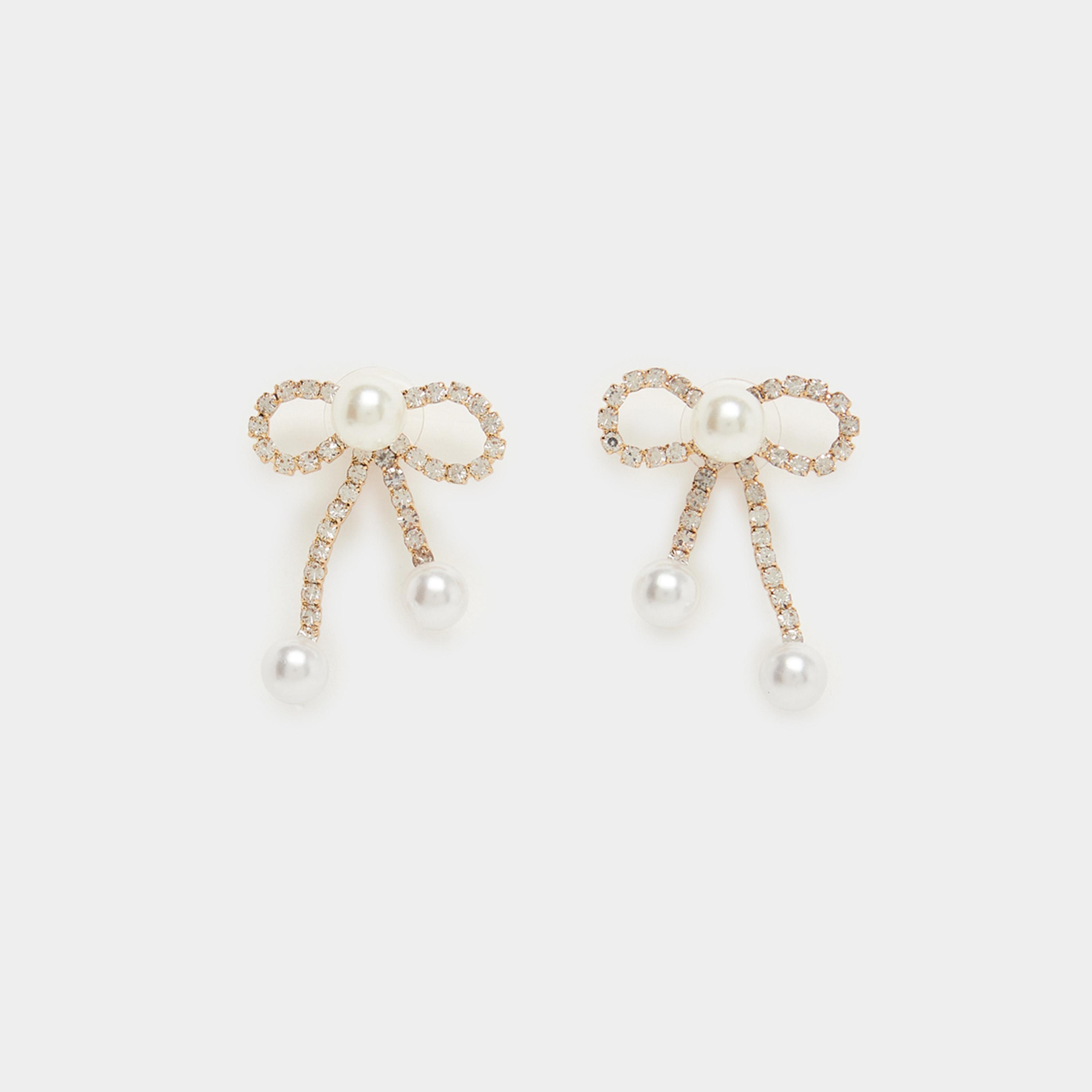 Styli Pearl Ribbon Earrings-women-watchesandjewellery-jewellery-earrings-image-1