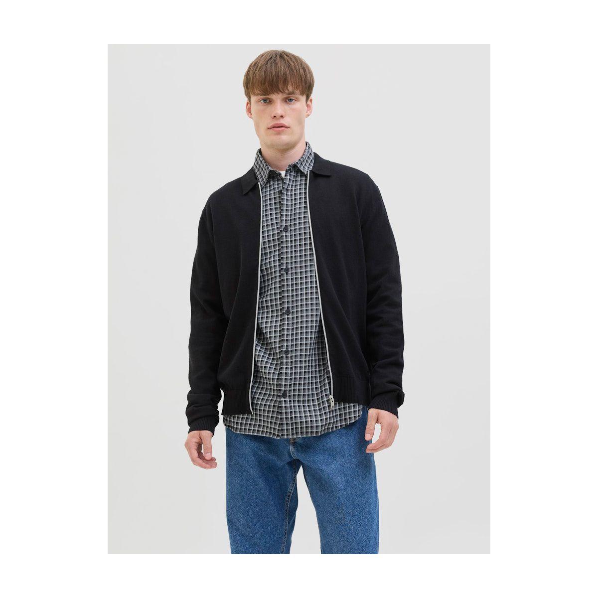 REBEL JREBCALLUM Polo Neck Knitted Cardigan with Full Zip-men-clothing-jacketsandblazers-jackets-image-2