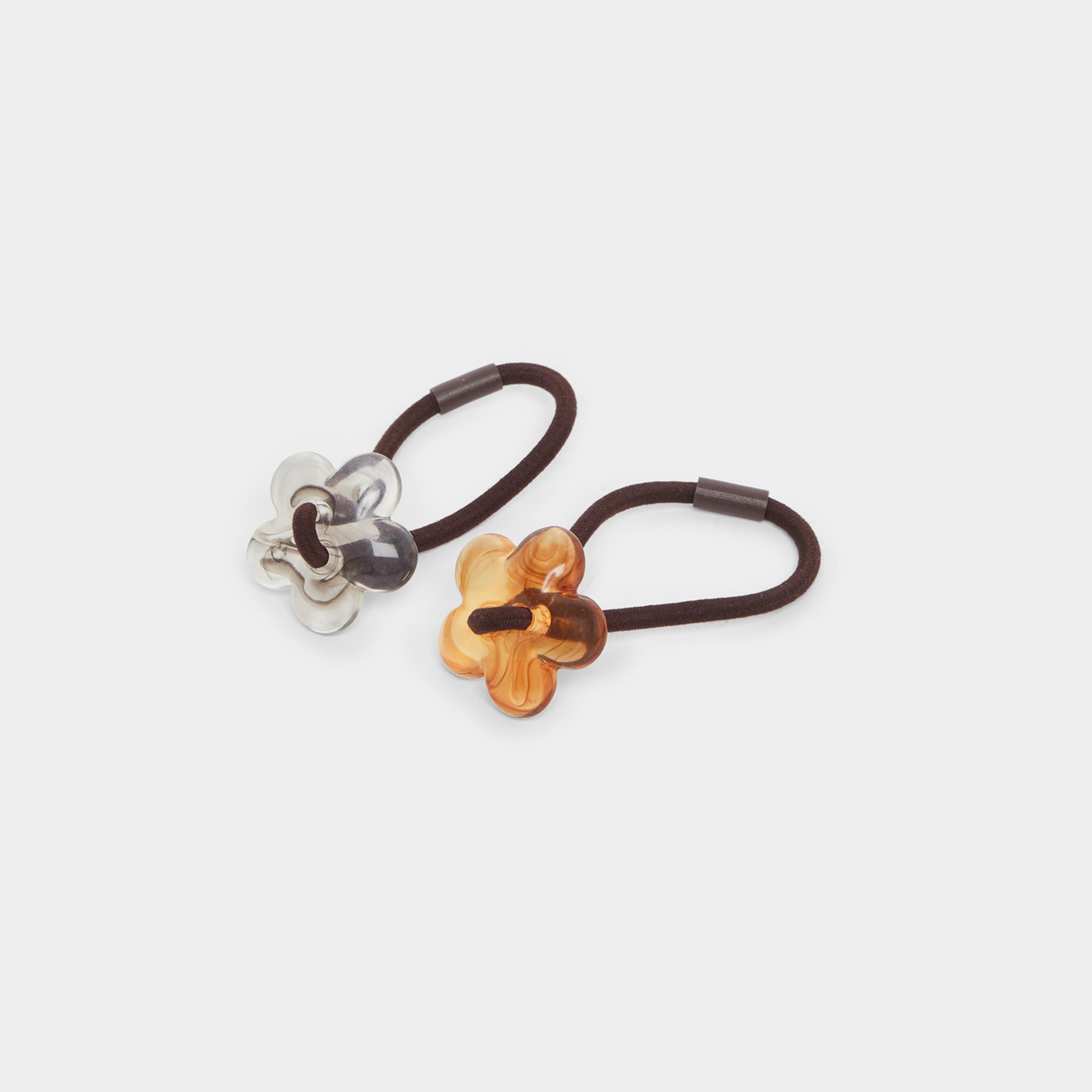 Styli Set of 2 - Flower Hair Ties-women-hairaccessories-bands-image-1