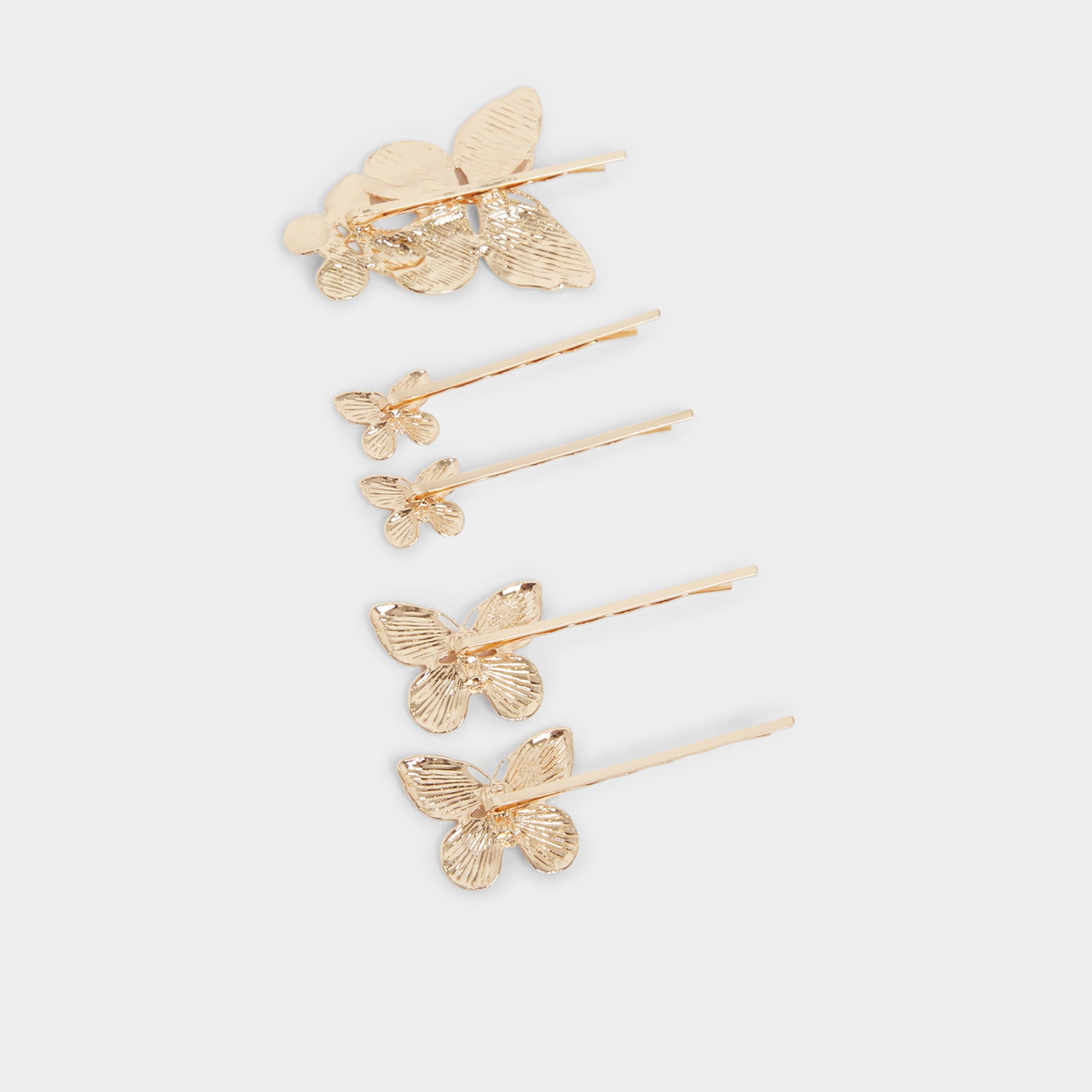 ستايلي - طقم 5 دبابيس شعر على شكل فراشة ذهبية-women-hairaccessories-hairpins-image-3