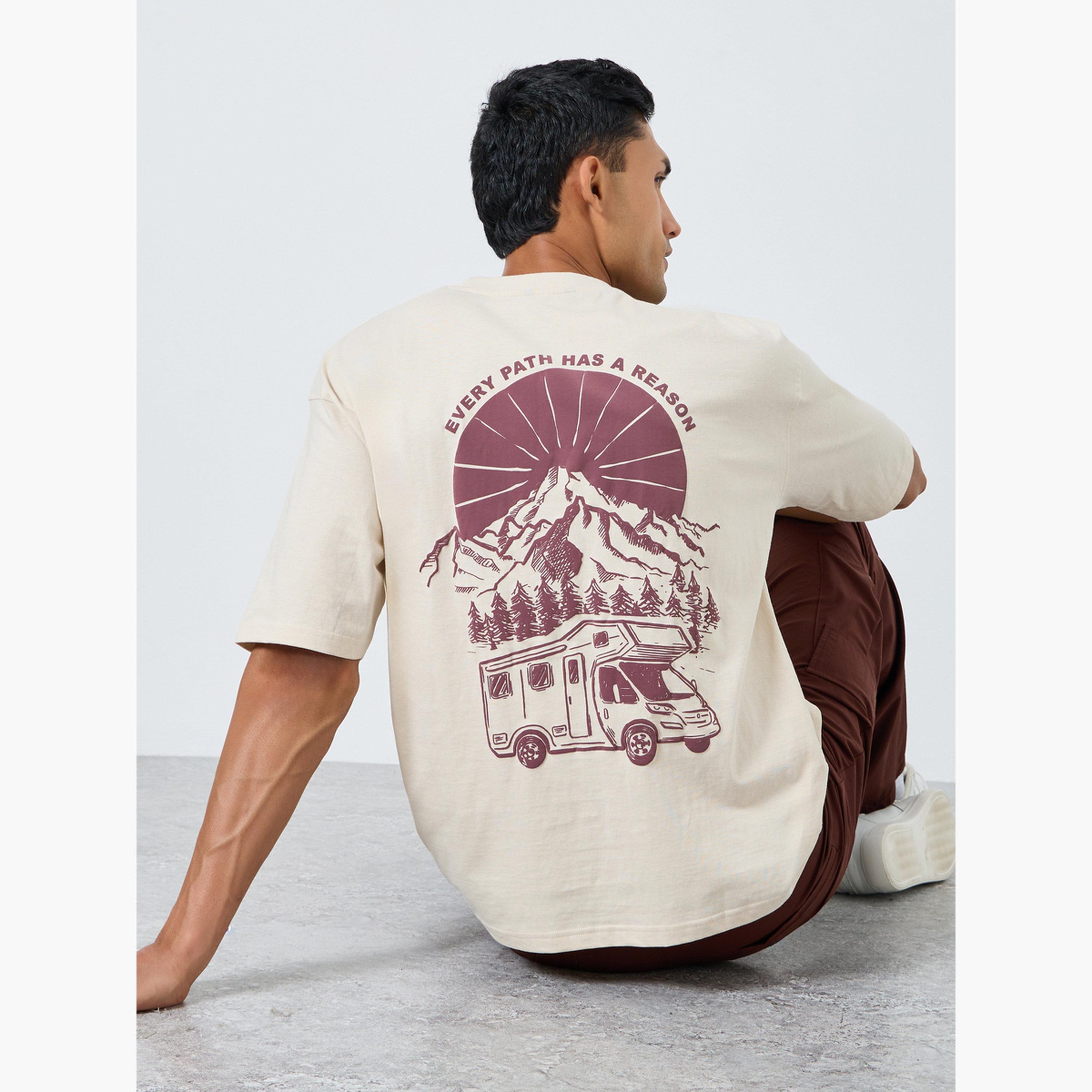 تيشيرت واسع بطبعة جبال بارزة-men-clothing-tshirtsandpolos-tshirts-image-3