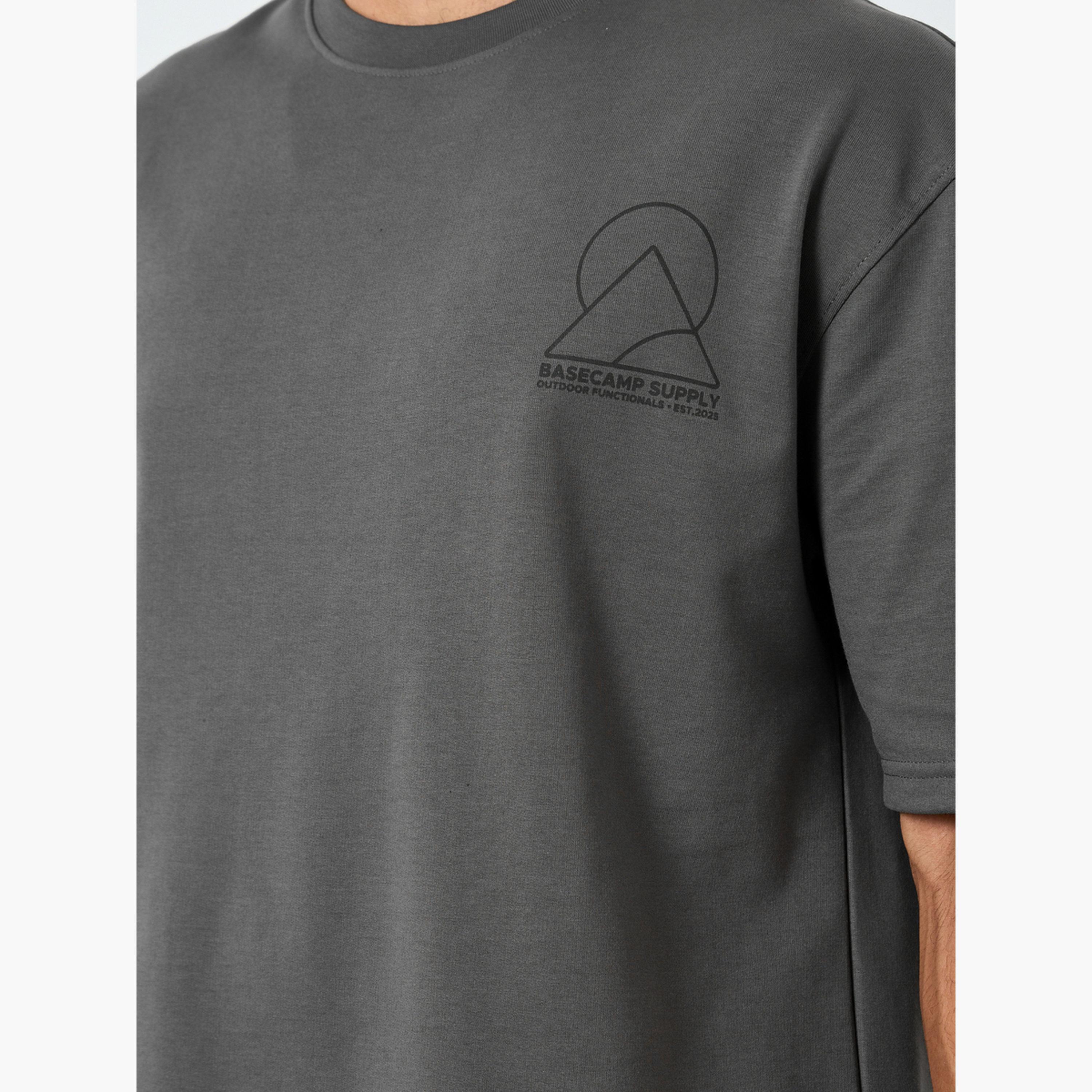 Styli Men Grey Short Sleeve T-Shirt and Shorts Co-Ords-men-clothing-coordsets-image-3