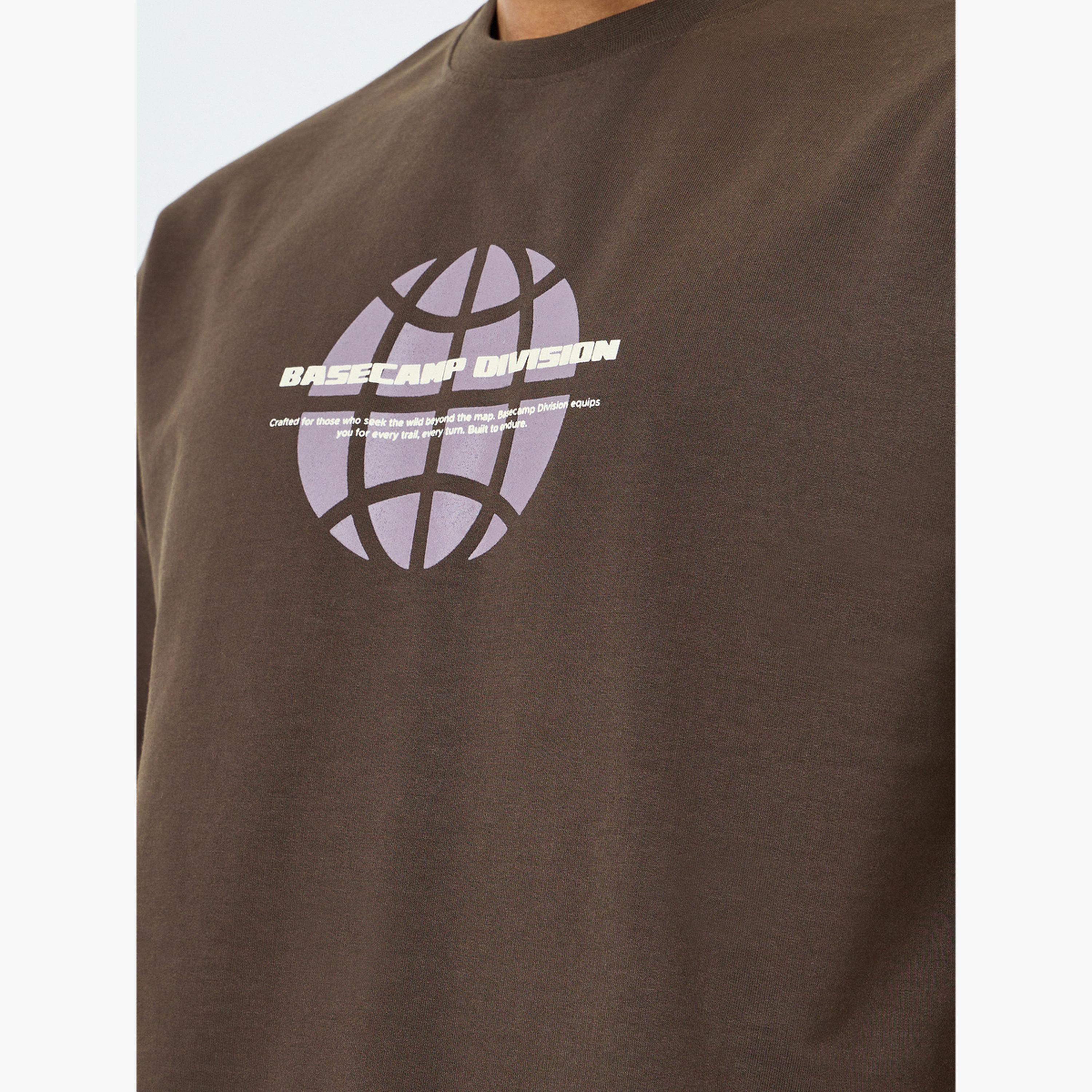 Styli Men Brown Graphic Print T-Shirt and Shorts Co-Ords-men-clothing-coordsets-image-3
