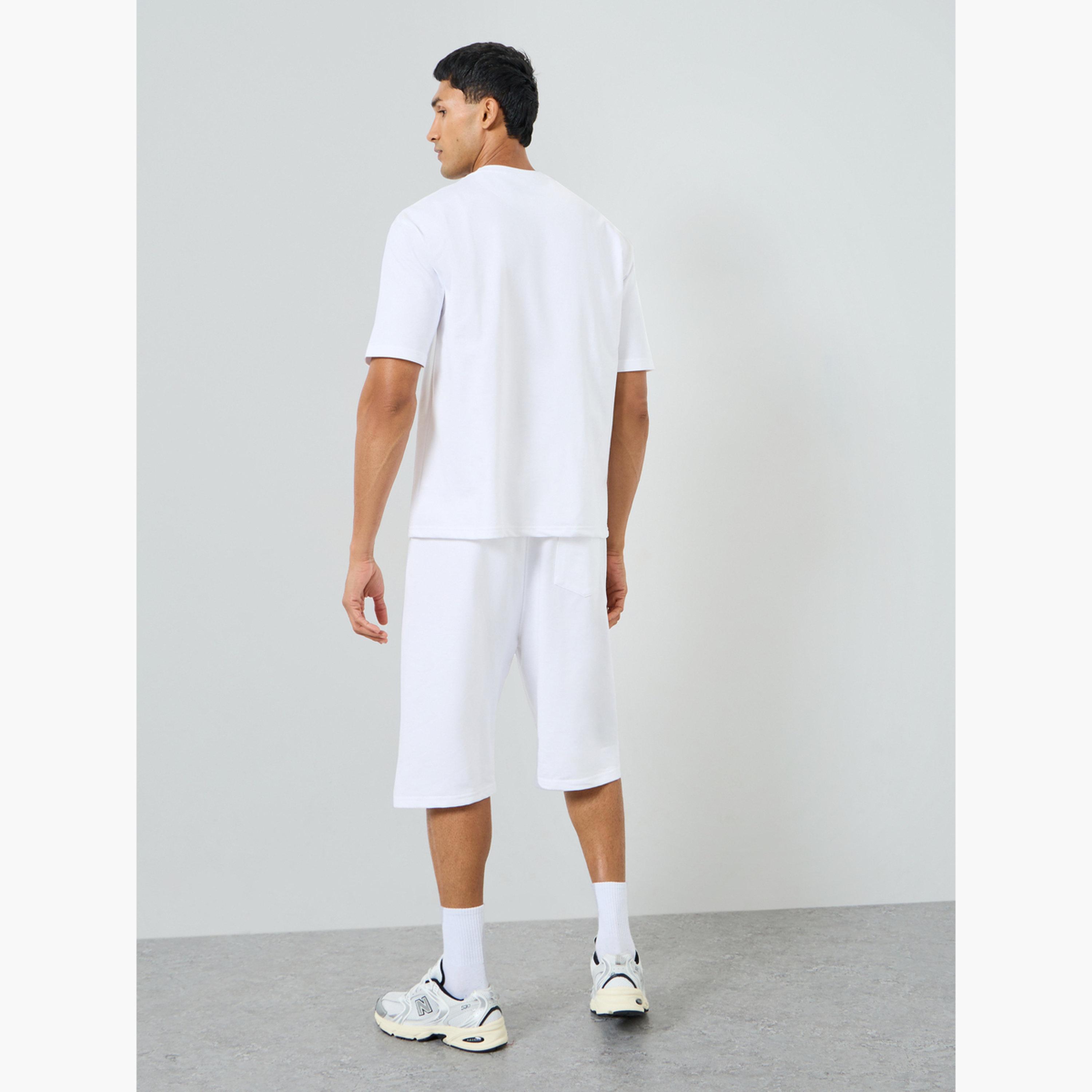 Styli Men White Graphic Print T-Shirt and Shorts Co-Ords-men-clothing-coordsets-image-6