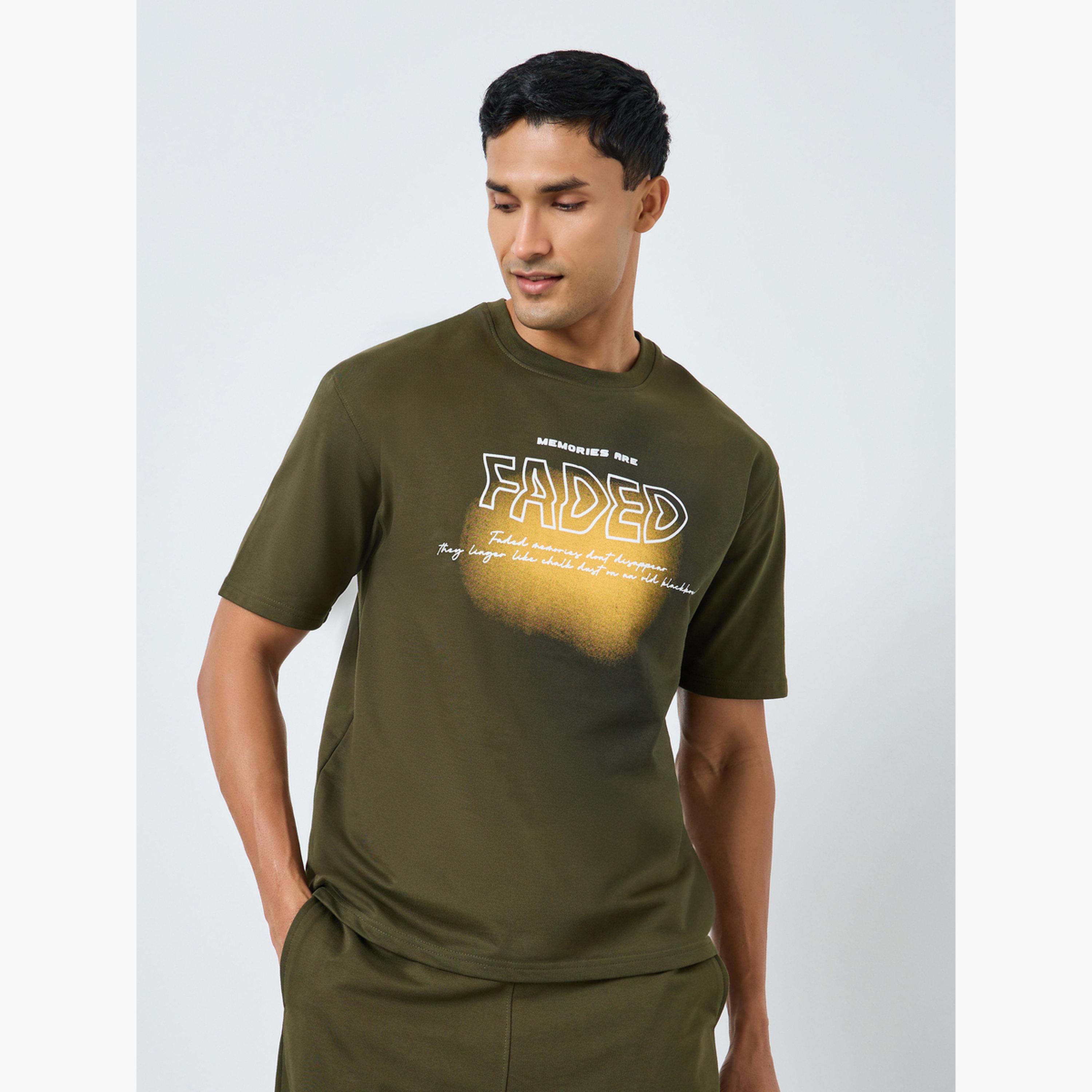 Styli Men Olive Green T-Shirt and Trousers Co-Ords-men-clothing-coordsets-image-3