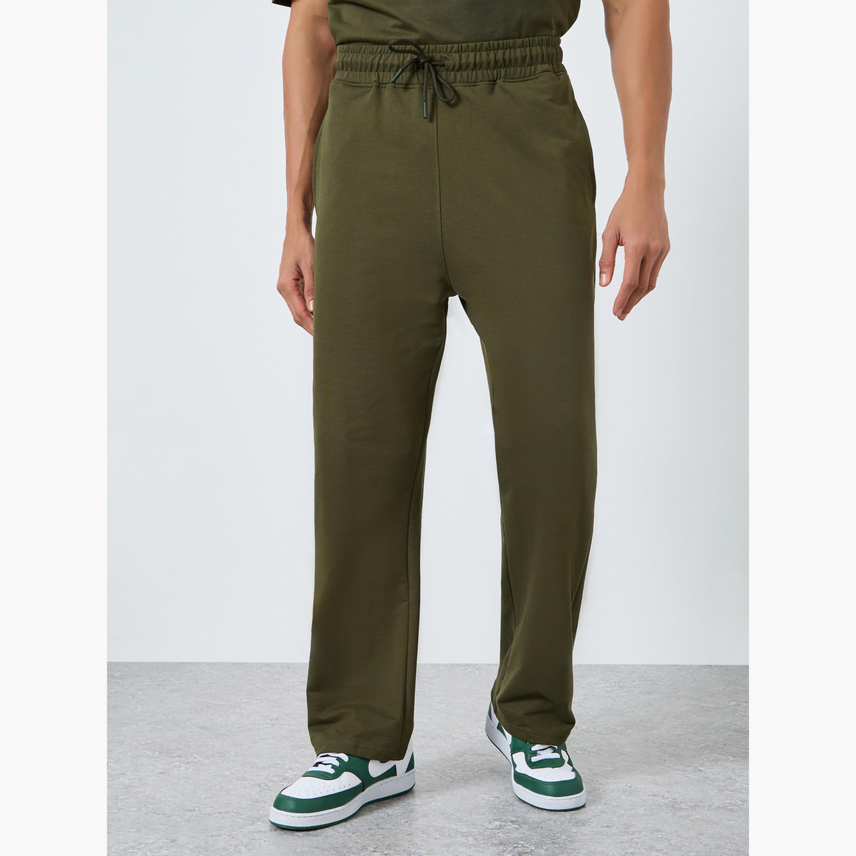 Styli Men Olive Green T-Shirt and Trousers Co-Ords-men-clothing-coordsets-image-5