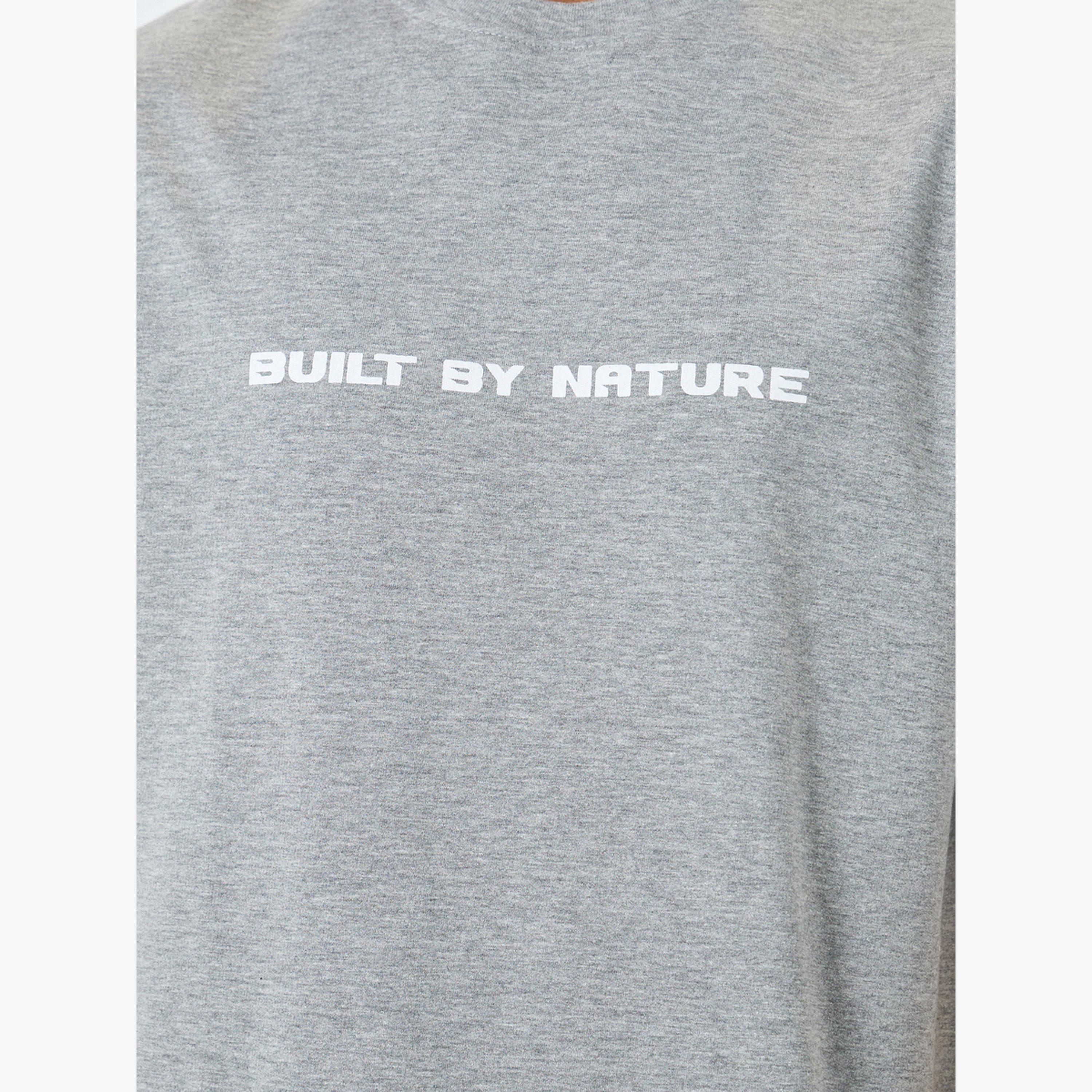 Styli Men Grey Minimal Print Oversized T-Shirt and Joggers Co-Ords-men-clothing-coordsets-image-3