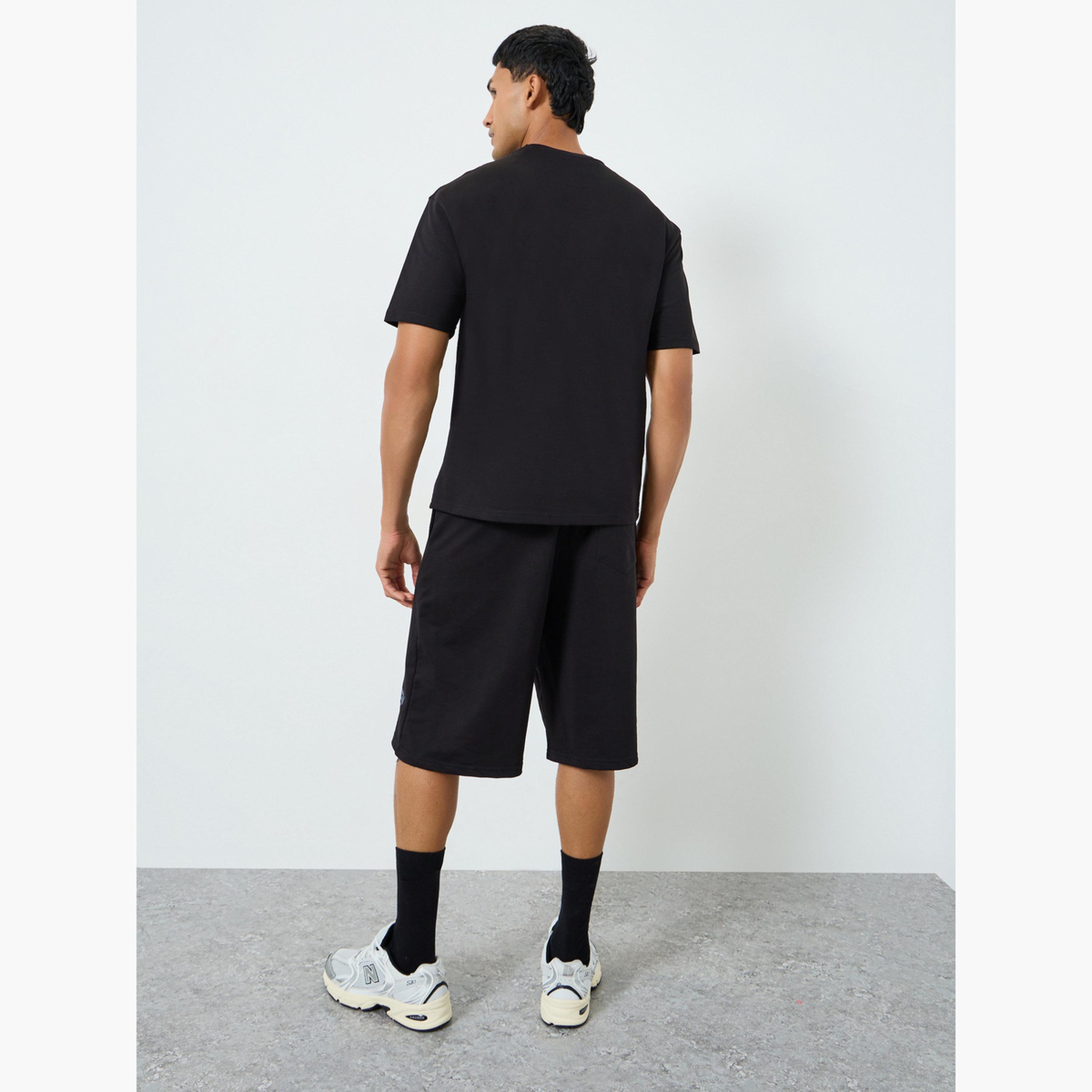 Styli Men Black Graphic Print T-Shirt and Shorts Co-Ords-men-clothing-coordsets-image-5