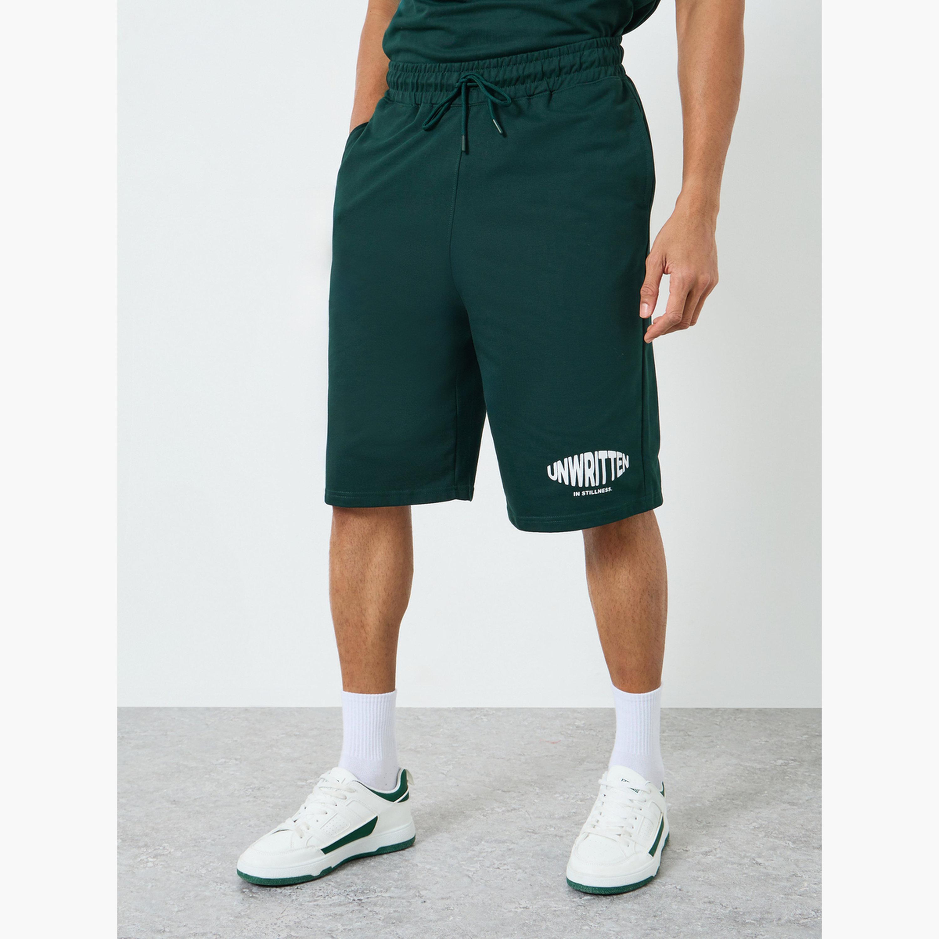 Styli Men Green Graphic Print T-Shirt and Shorts Co-Ords-men-clothing-coordsets-image-4