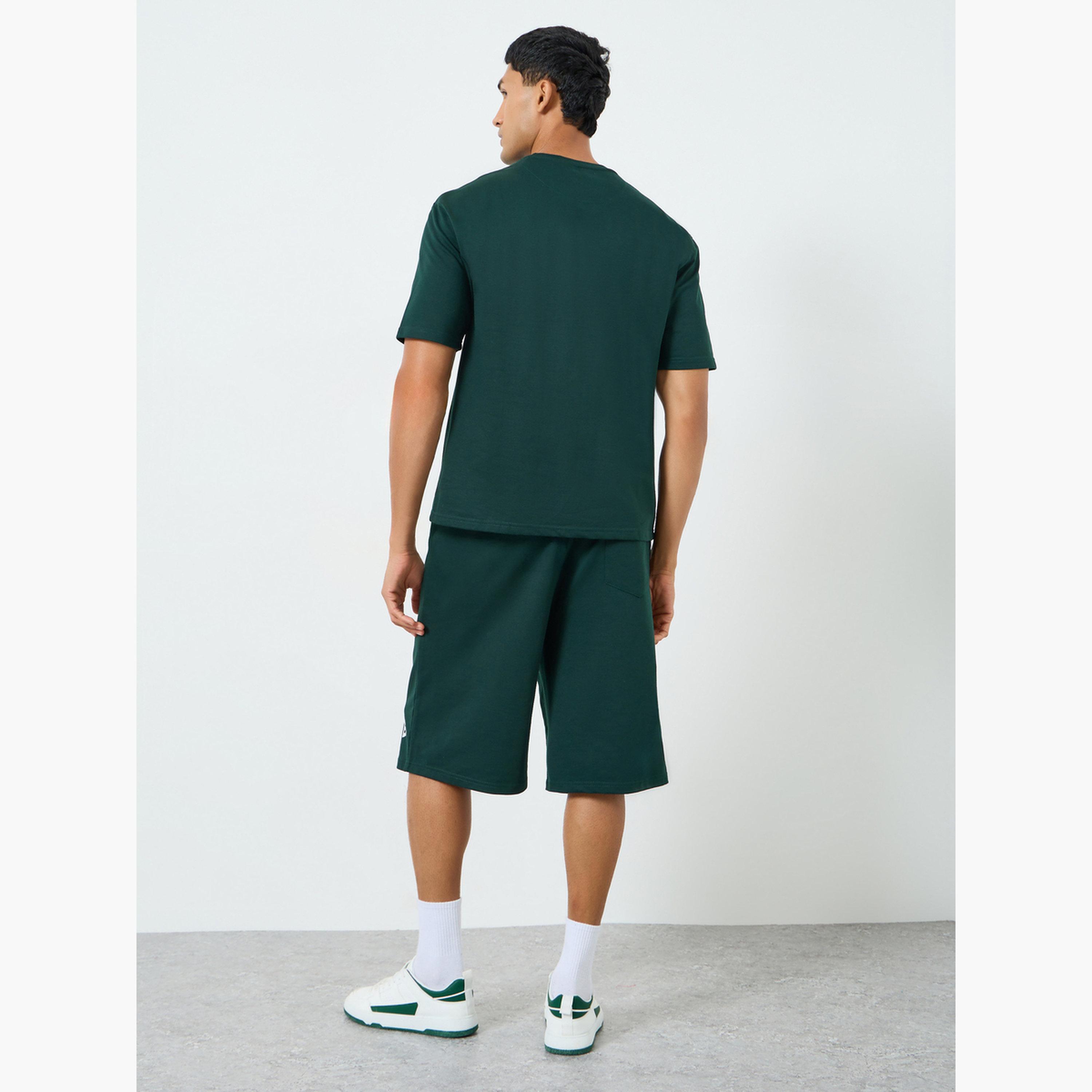 Styli Men Green Graphic Print T-Shirt and Shorts Co-Ords-men-clothing-coordsets-image-5