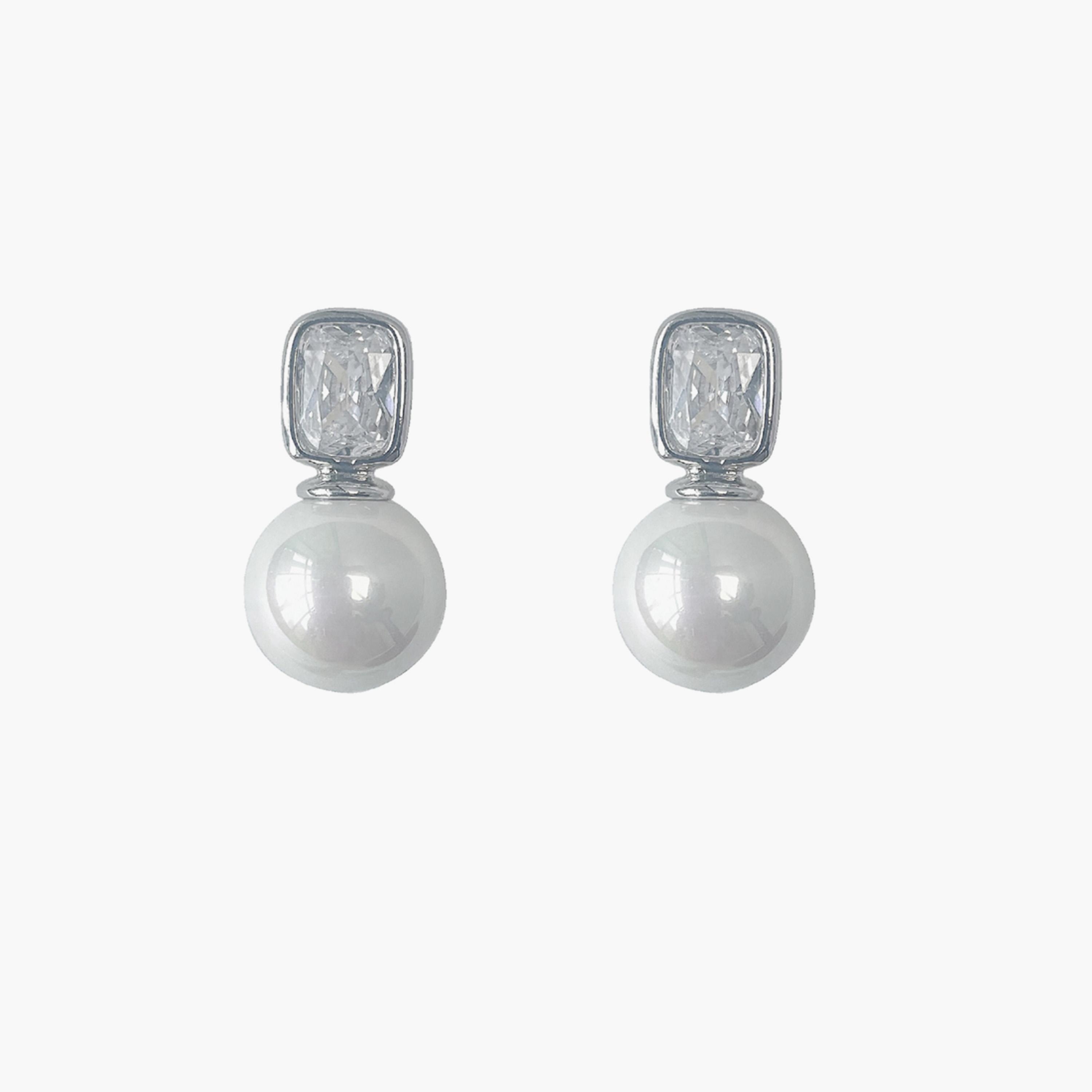 Take Two Silver Accent Faux Pearl Decor Drop Earrings-women-watchesandjewellery-jewellery-earrings-image-1