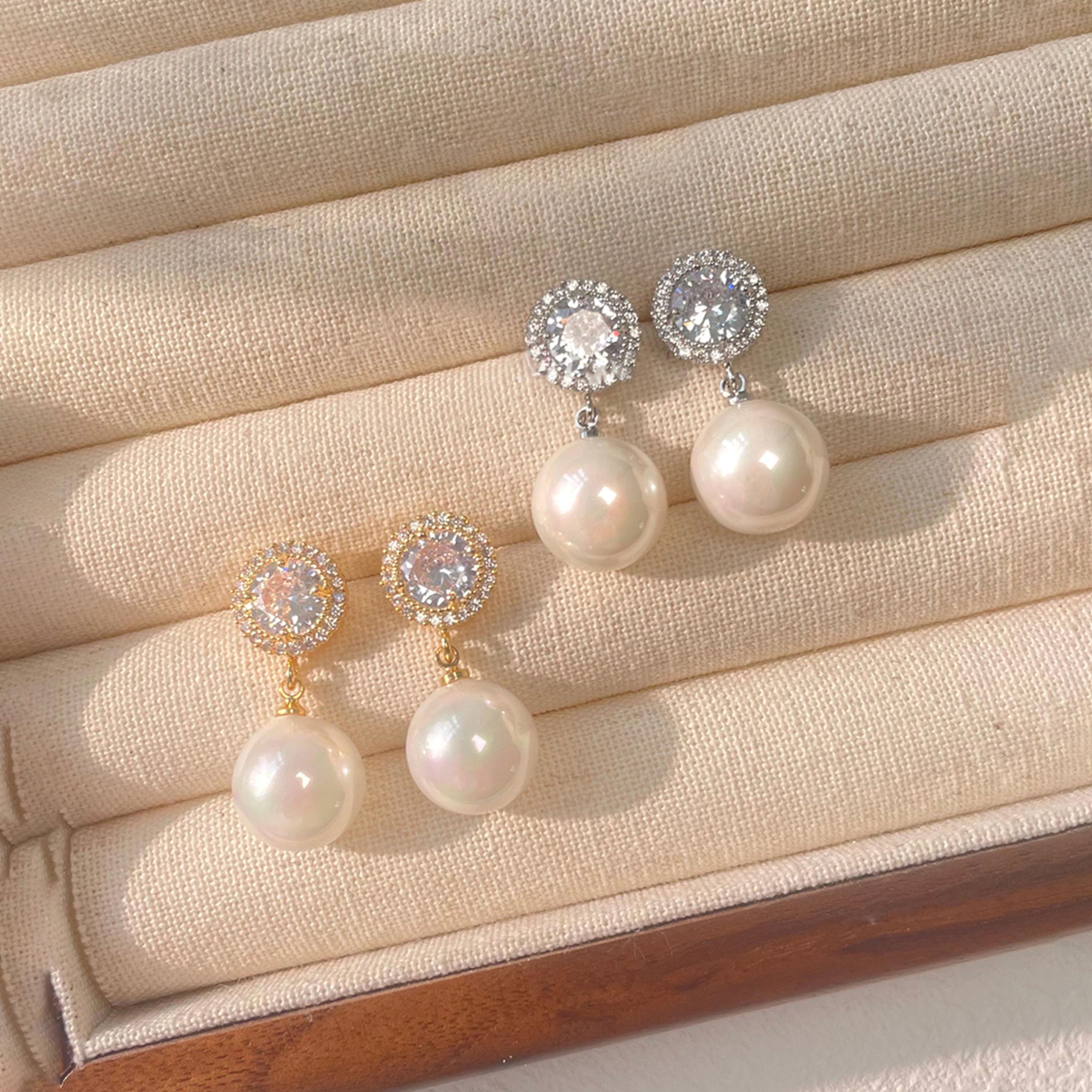 Take Two Gold Accent Faux Pearl Embellished Earrings-women-watchesandjewellery-jewellery-earrings-image-3