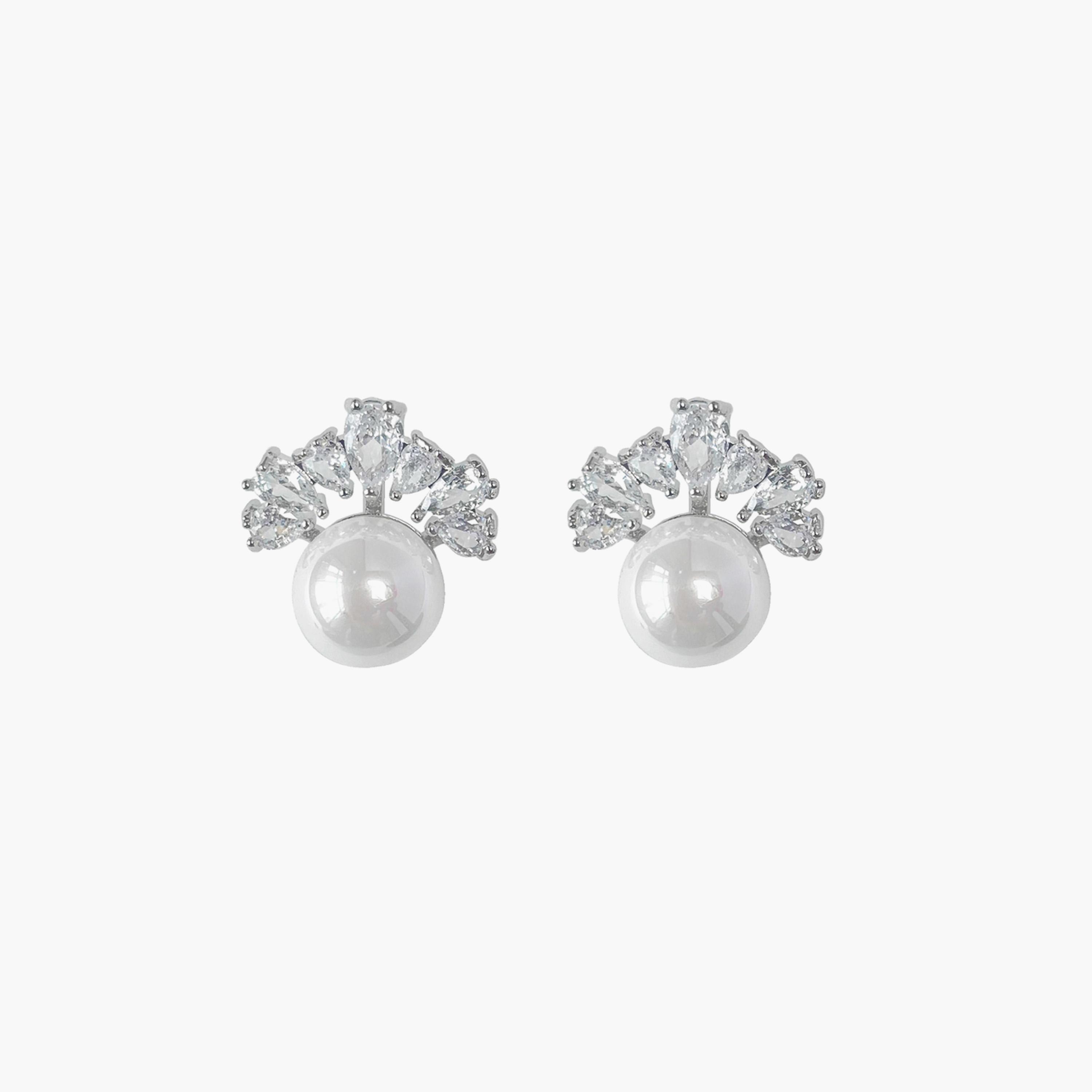 Take Two Gold Faux Pearl Decor Stud Earrings-women-watchesandjewellery-jewellery-earrings-image-1