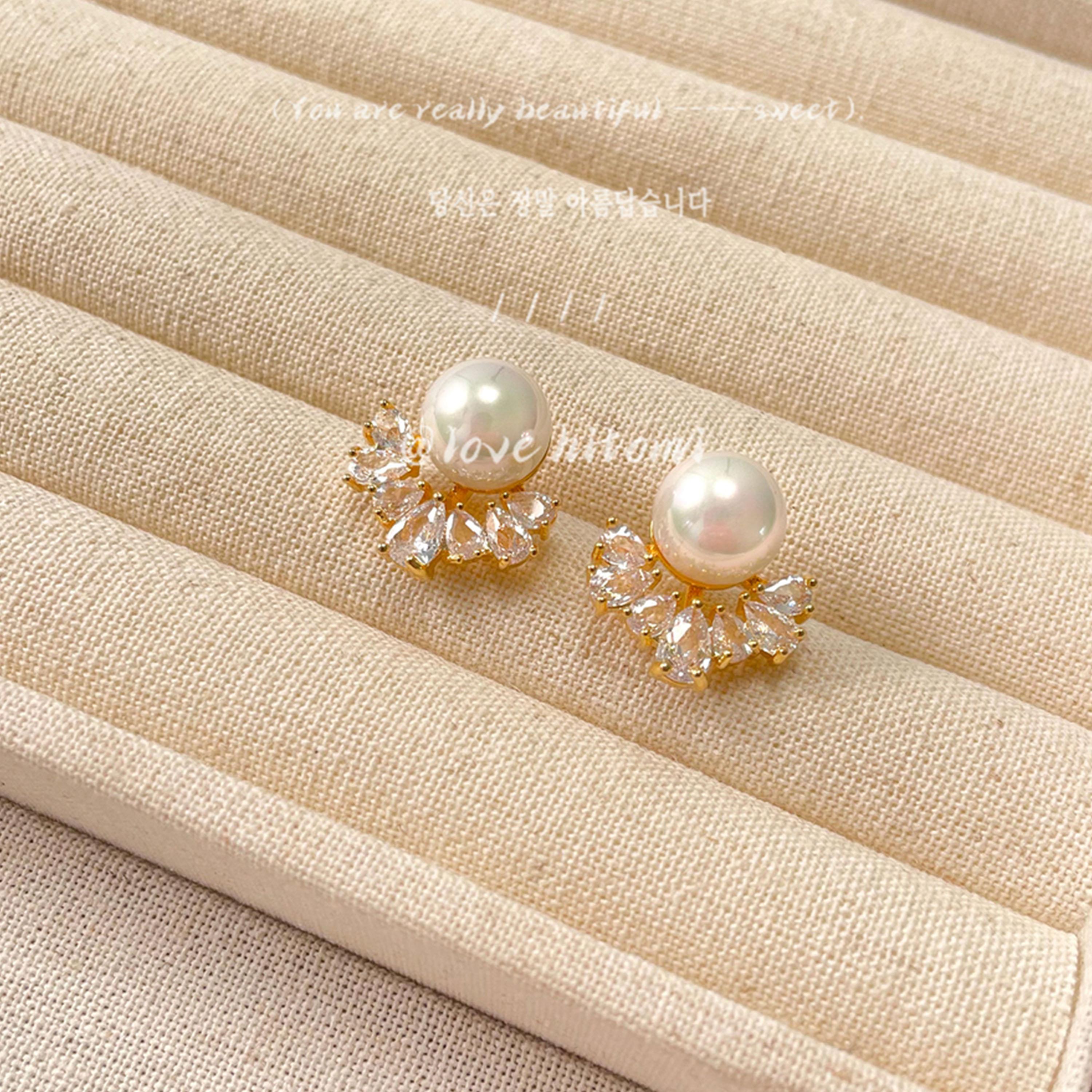 Take Two Gold Faux Pearl Decor Stud Earrings-women-watchesandjewellery-jewellery-earrings-image-3