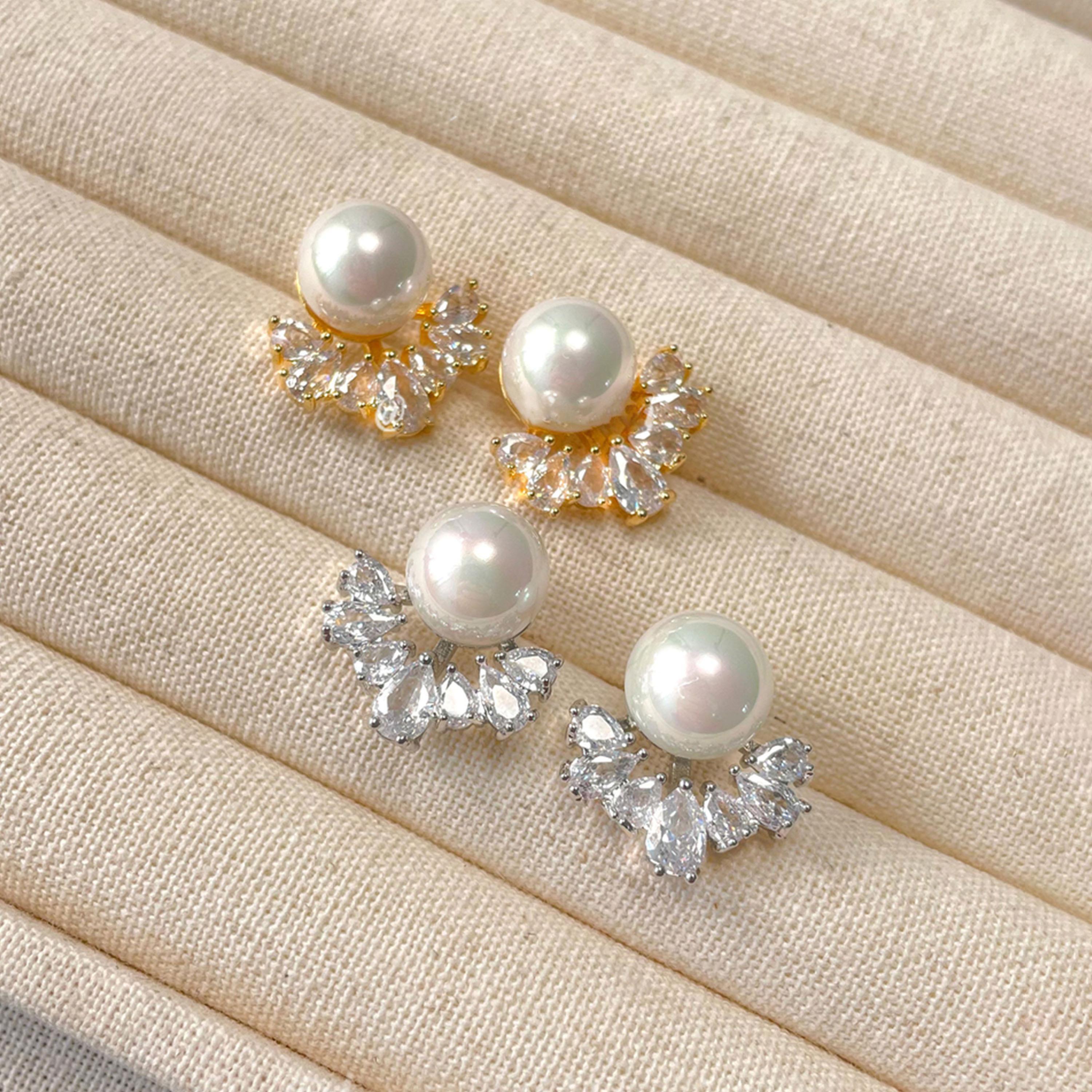 Take Two Silver Faux Pearl Decor Stud Earrings-women-watchesandjewellery-jewellery-earrings-image-3