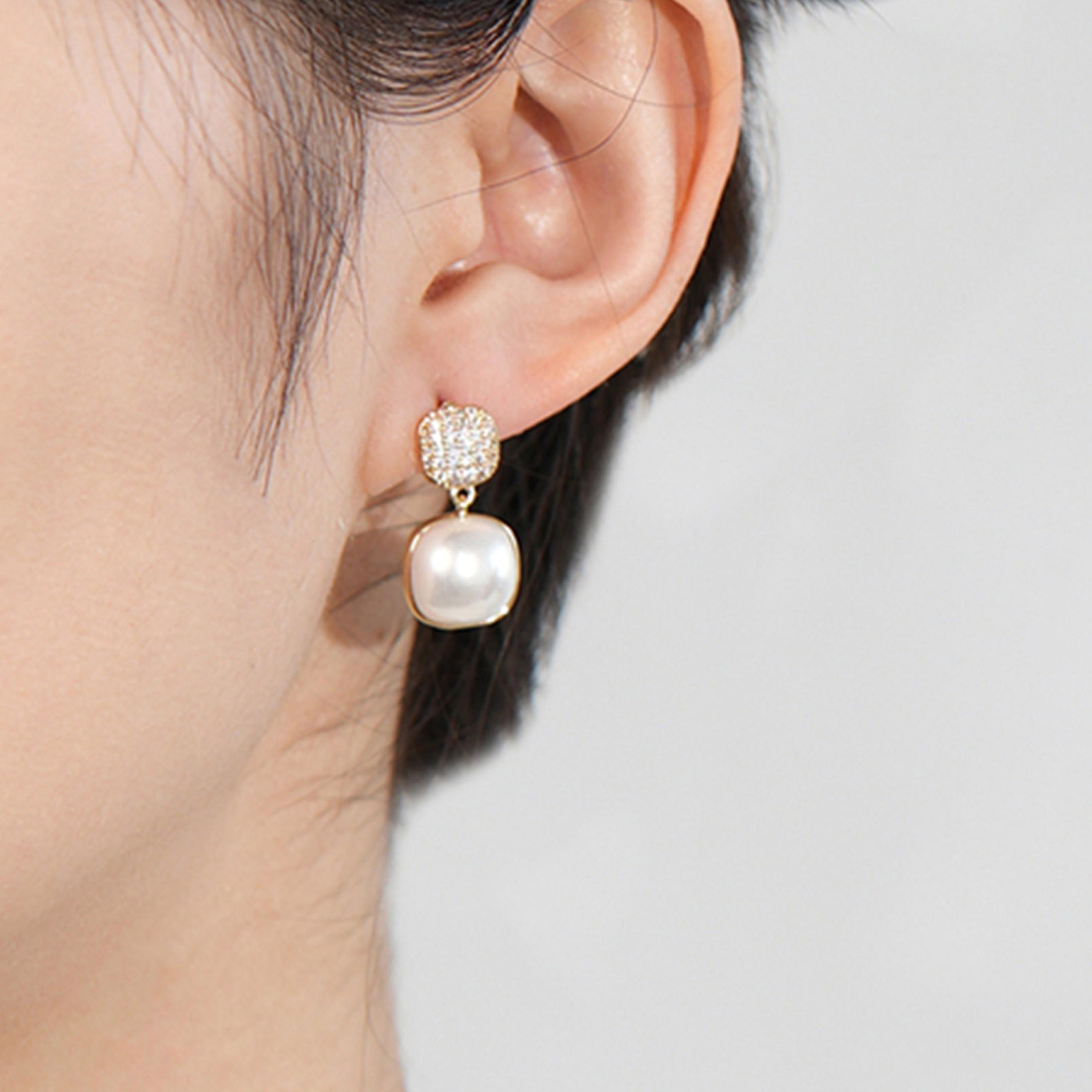 Take Two Gold Faux Pearl Embellished Earrings-women-watchesandjewellery-jewellery-earrings-image-2