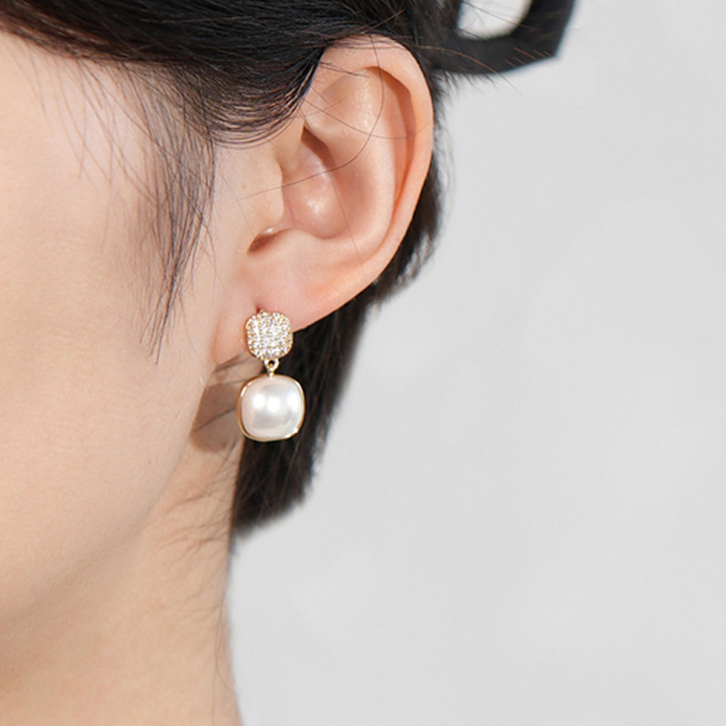 Take Two Silver Faux Pearl Embellished Earrings-women-watchesandjewellery-jewellery-earrings-image-2