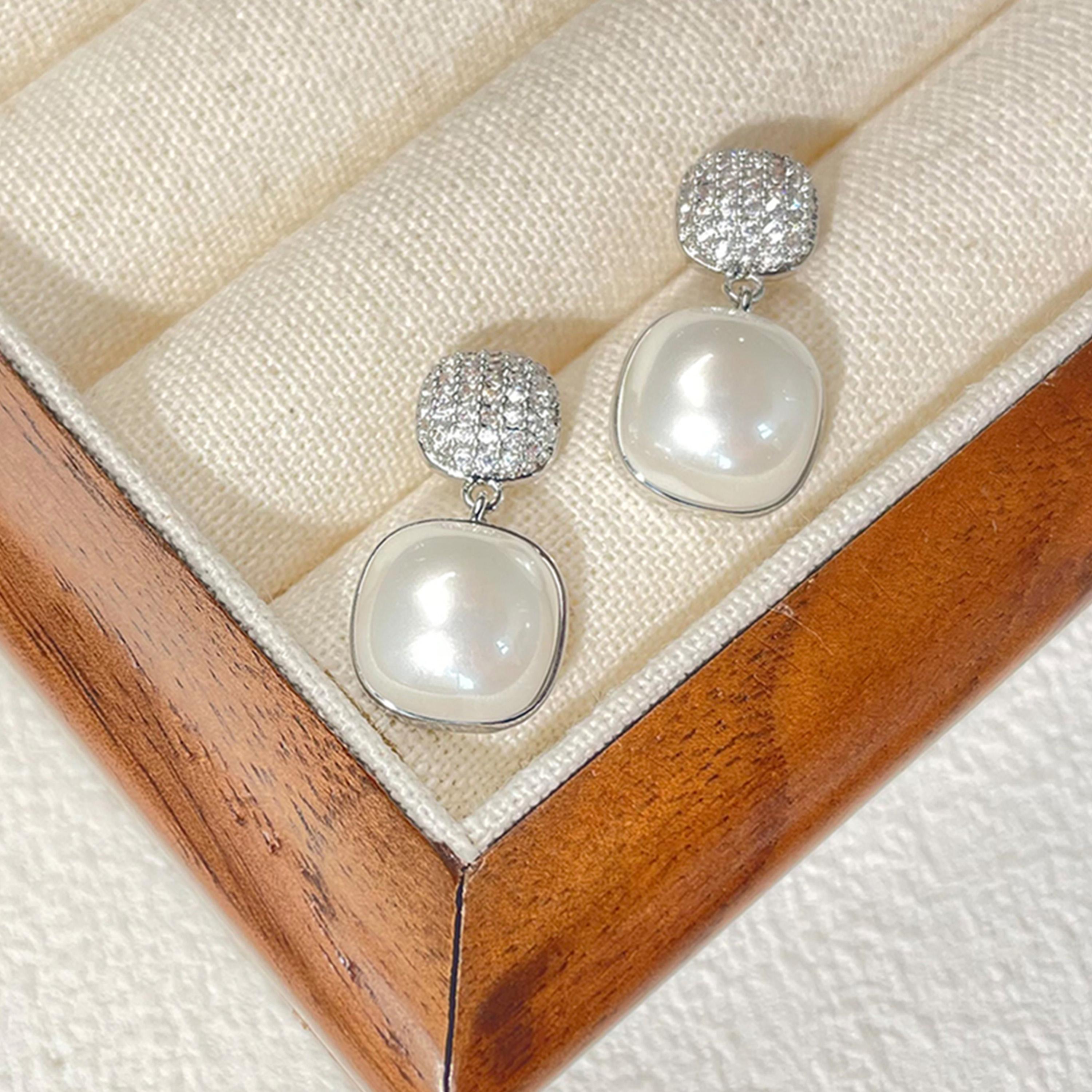 Take Two Silver Faux Pearl Embellished Earrings-women-watchesandjewellery-jewellery-earrings-image-3
