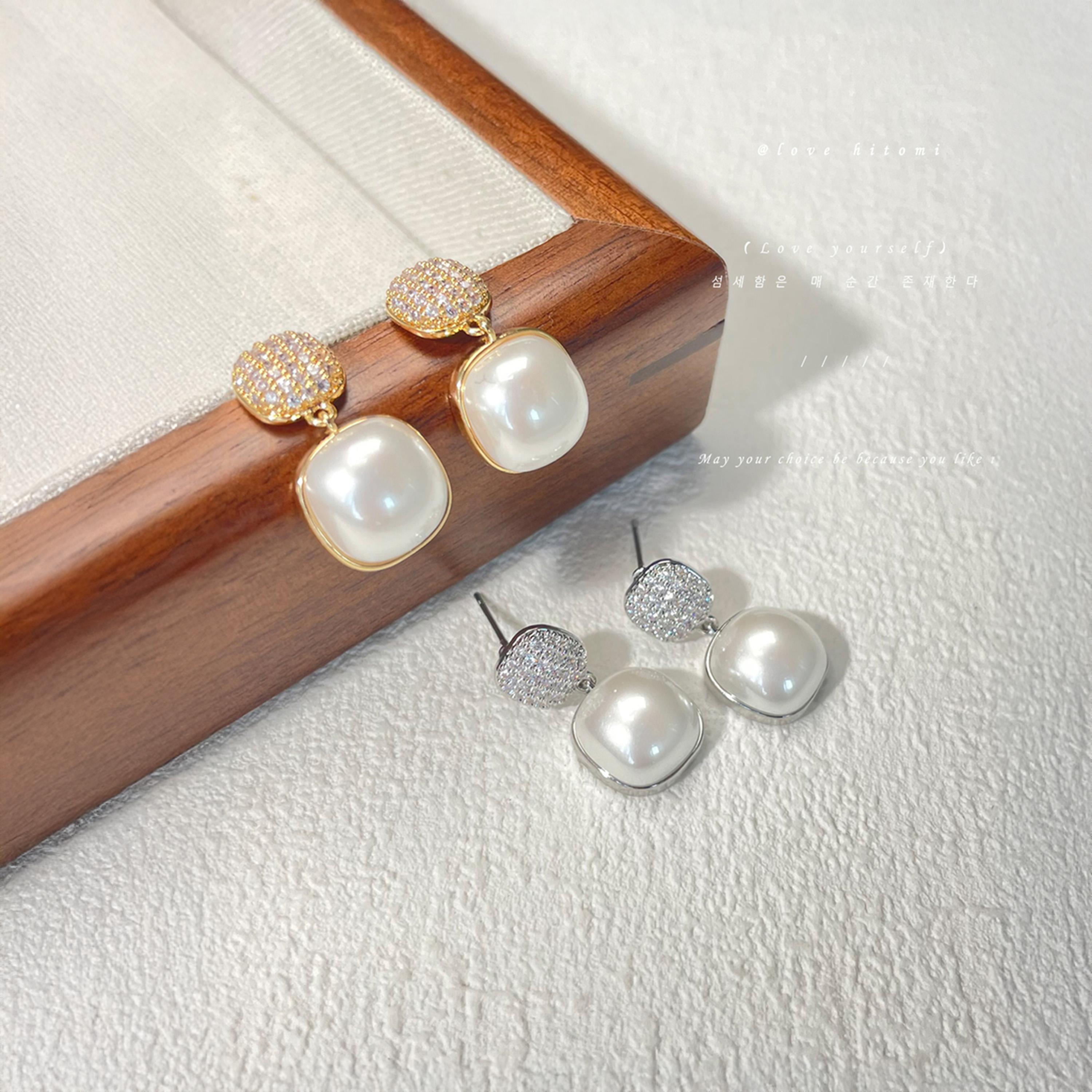 Take Two Silver Faux Pearl Embellished Earrings-women-watchesandjewellery-jewellery-earrings-image-4