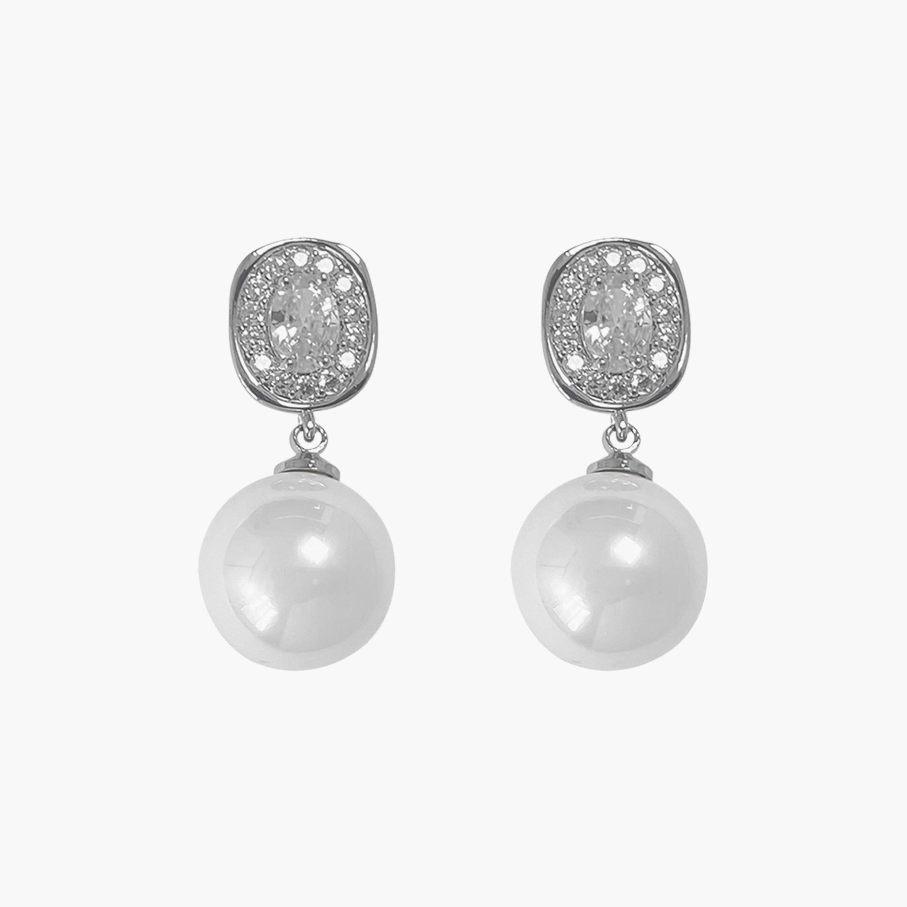 Take Two Silver Faux Pearl Embellished Earrings-women-watchesandjewellery-jewellery-earrings-image-1