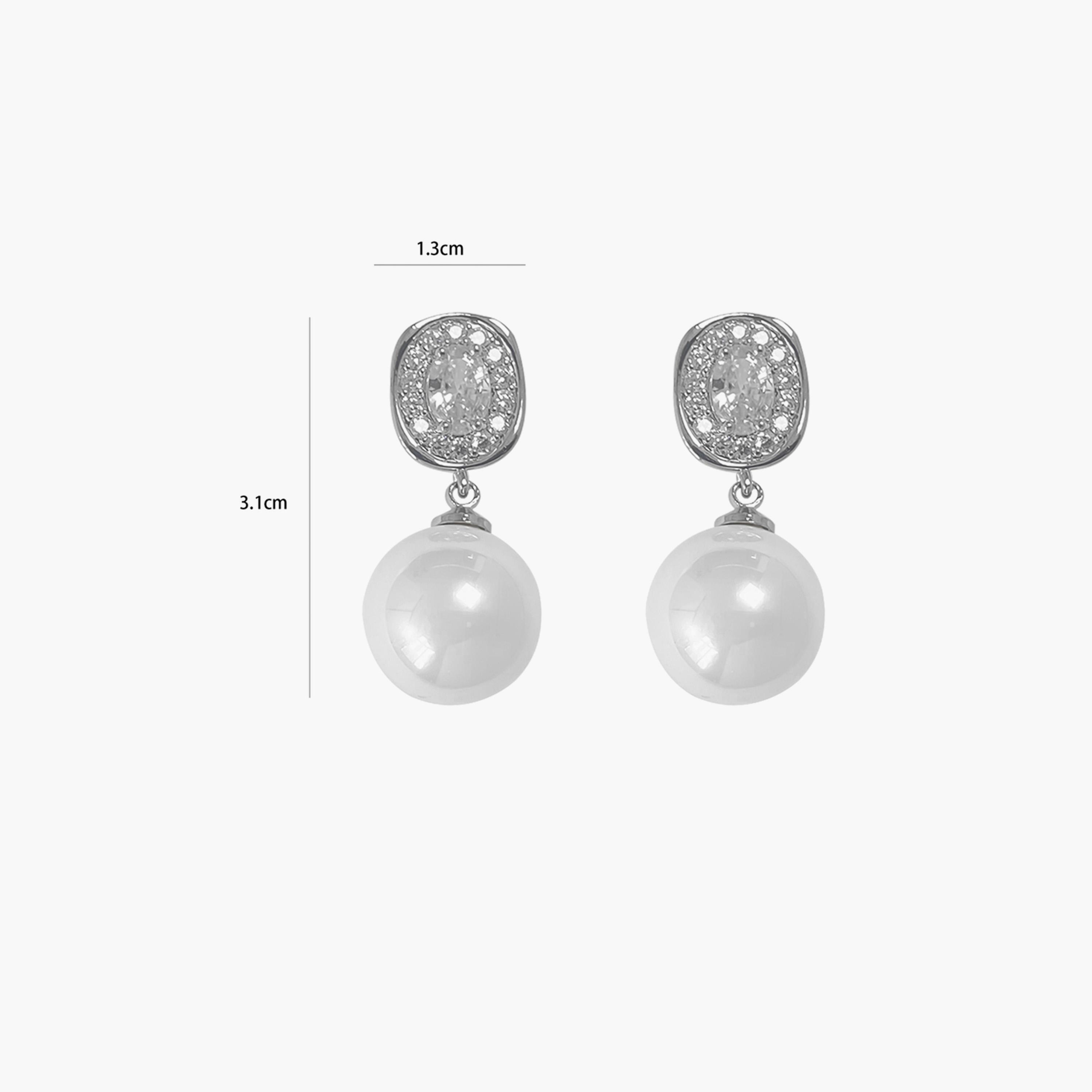 تيك تو - أقراط فضية مزينة باللؤلؤ الصناعي-women-watchesandjewellery-jewellery-earrings-image-5