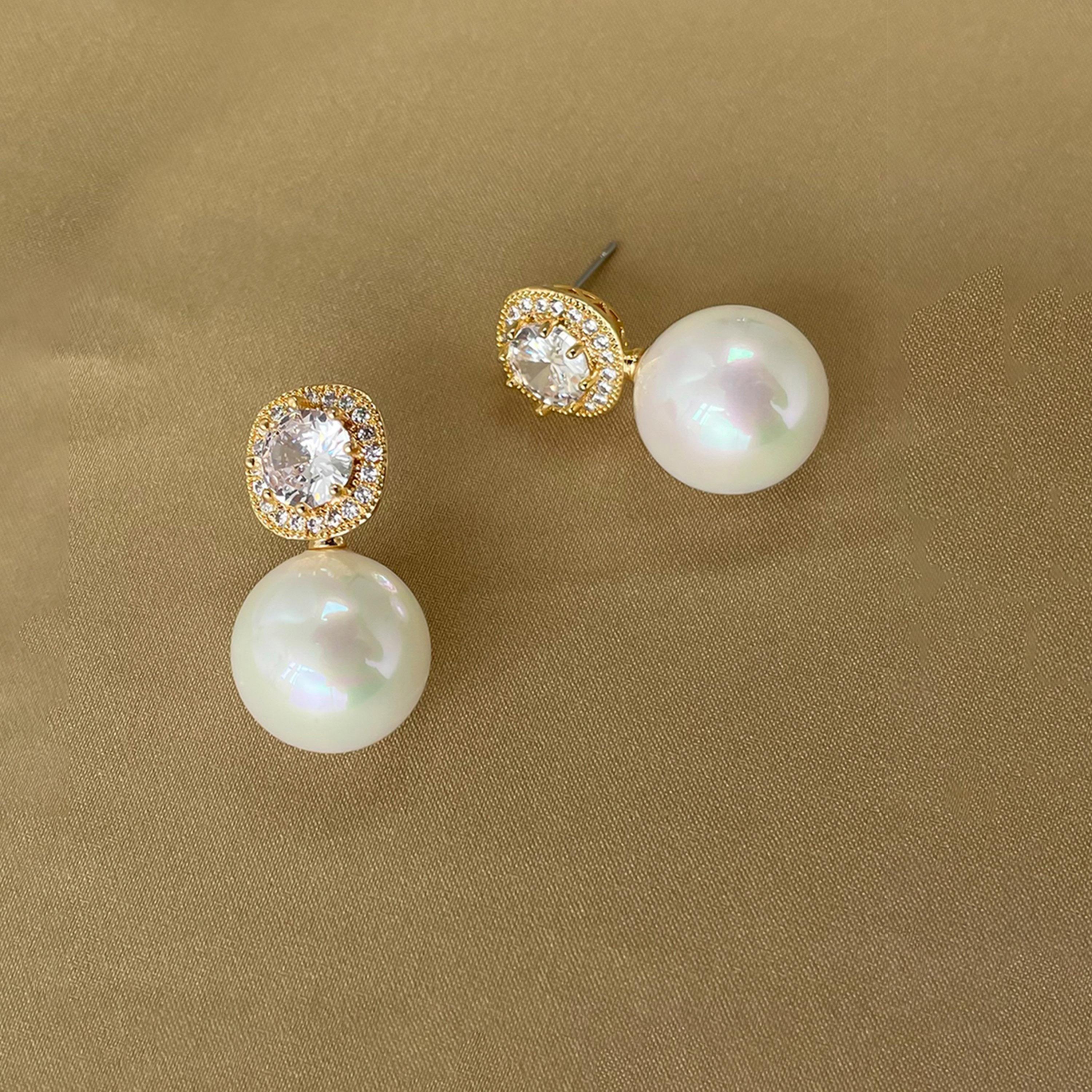 Take Two Gold Faux Pearl Embellished Earrings-women-watchesandjewellery-jewellery-earrings-image-3