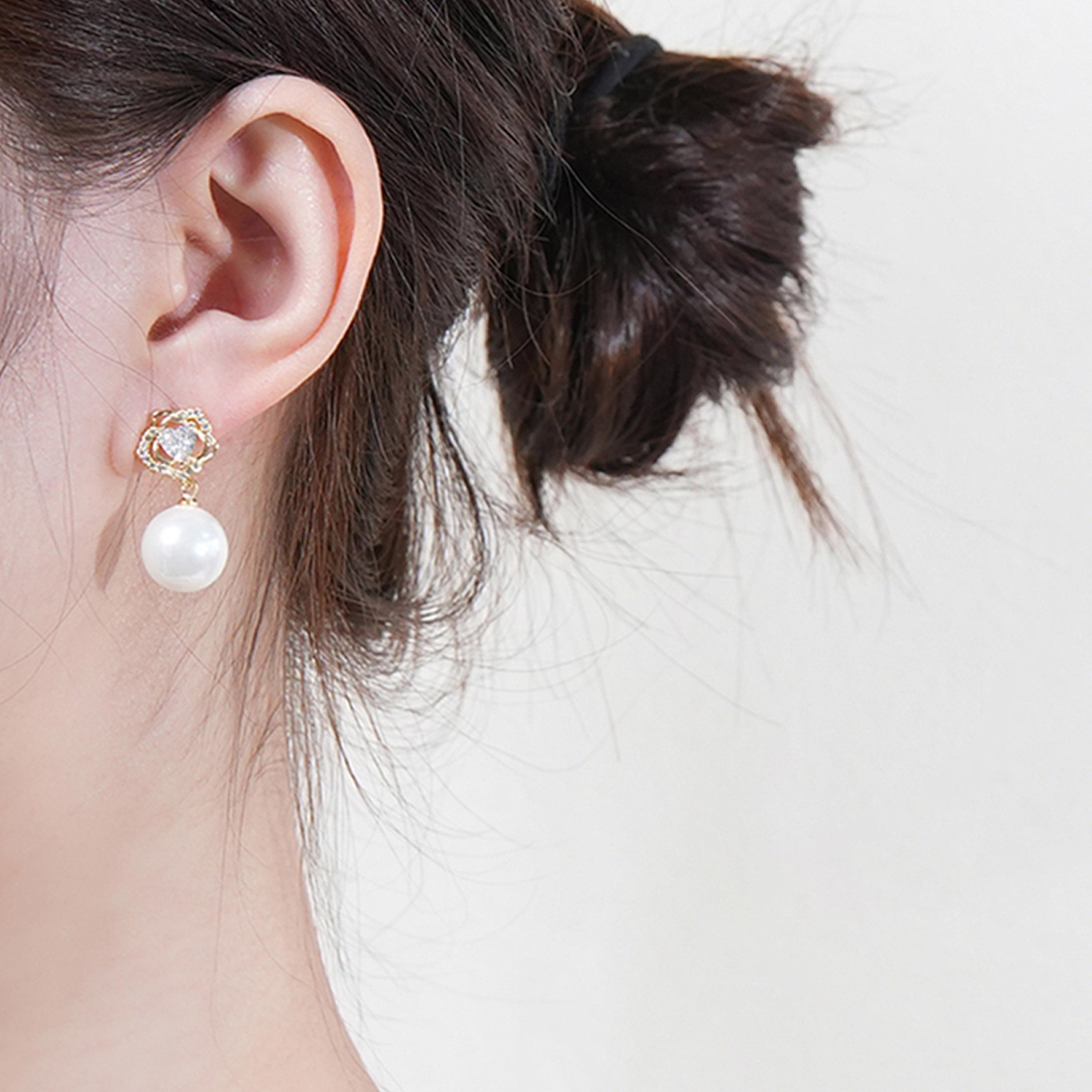 Take Two Faux Pearl Floral Accent Earrings-women-watchesandjewellery-jewellery-earrings-image-2