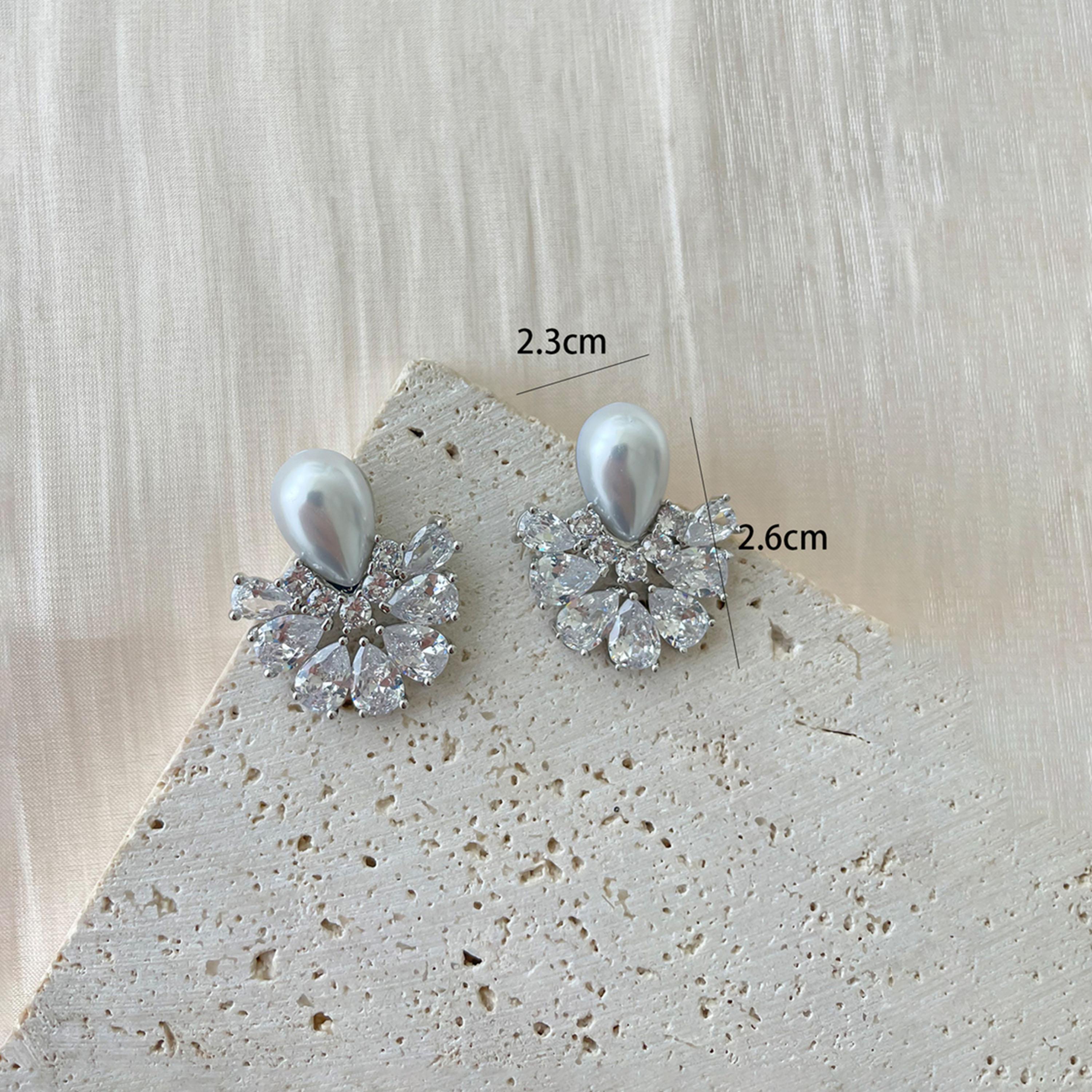 Take Two Silver Teardrop Shape Embellished Earrings-women-watchesandjewellery-jewellery-earrings-image-3