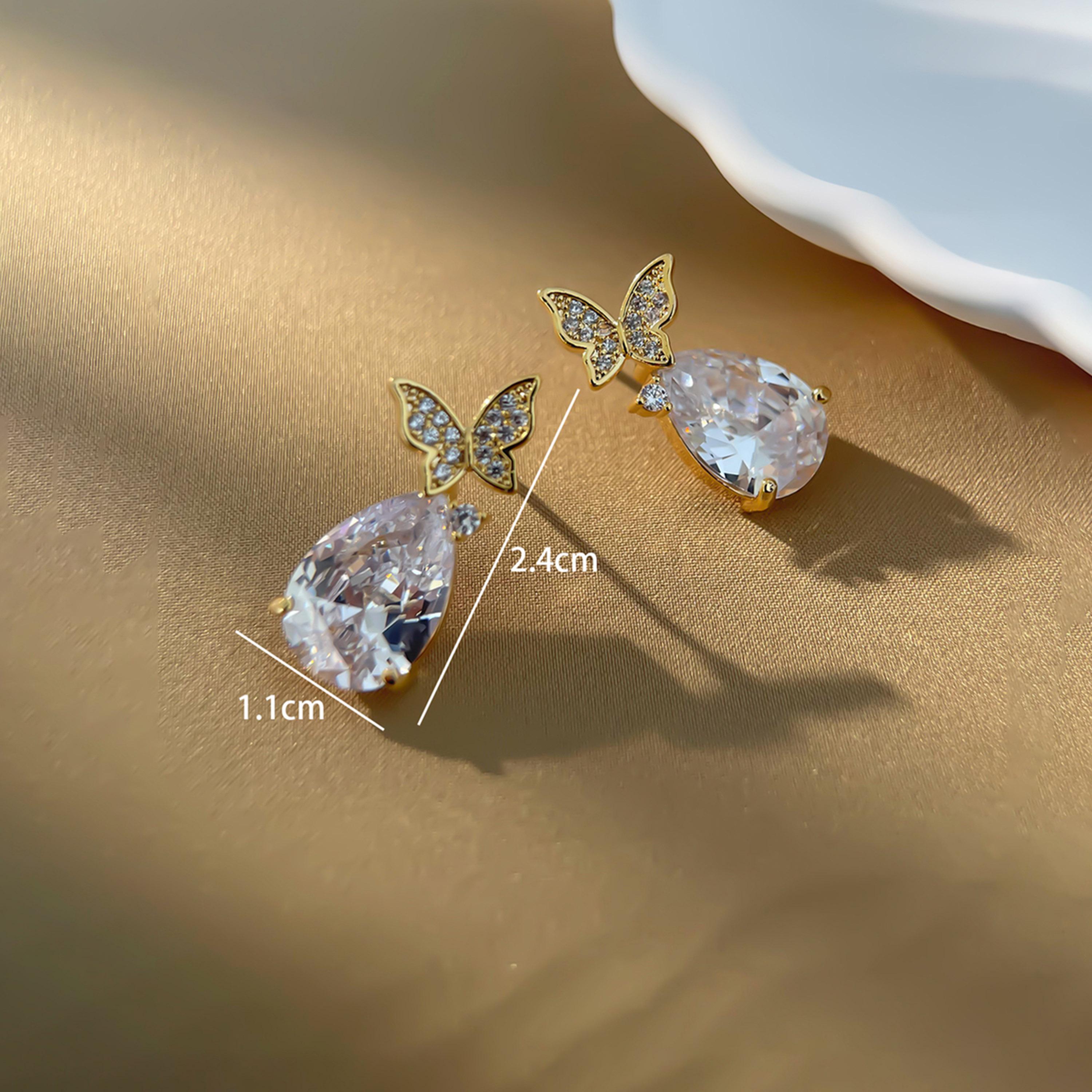 Take Two Butterfly Decor Embellished Drop Earrings-women-watchesandjewellery-jewellery-earrings-image-4
