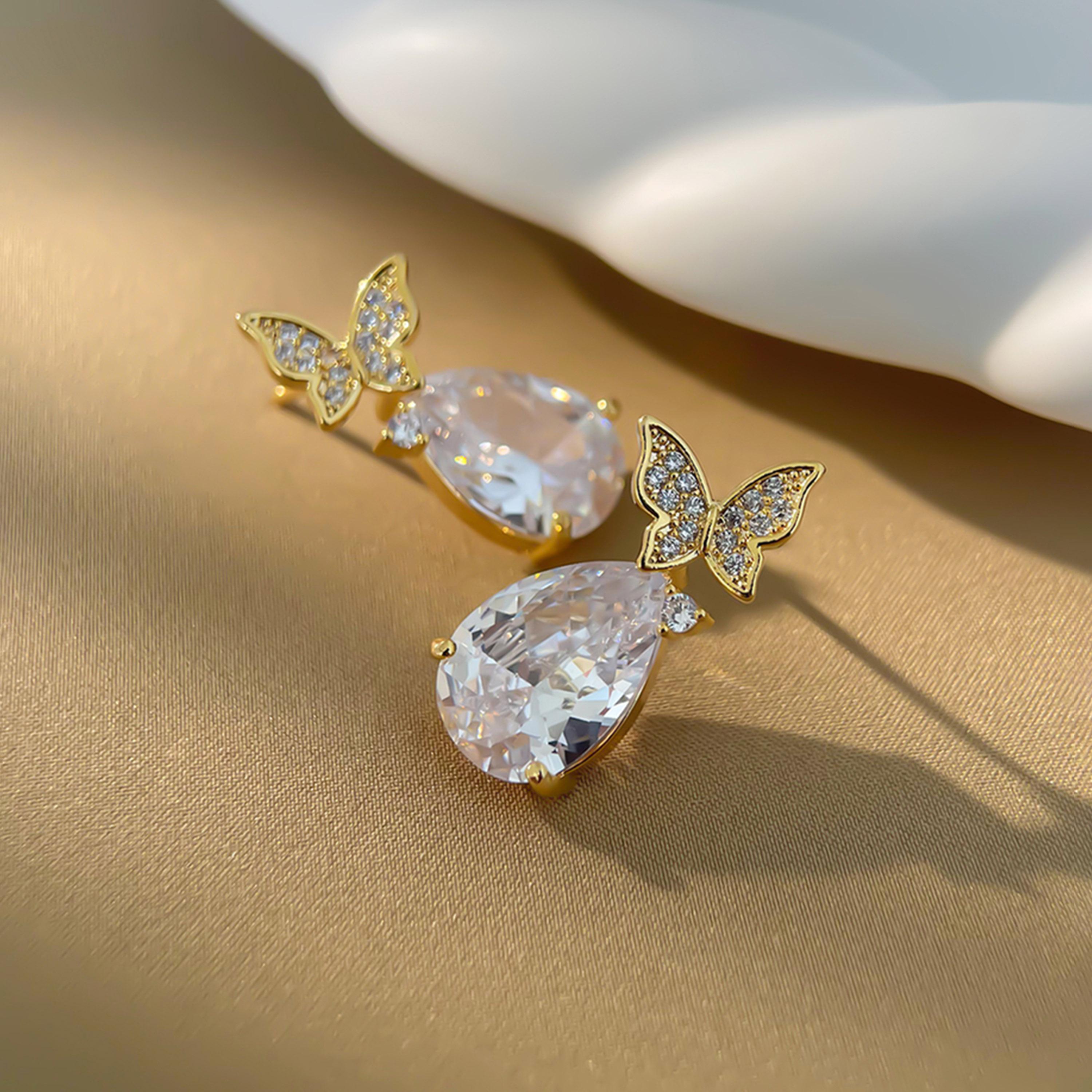 Take Two Butterfly Decor Embellished Drop Earrings-women-watchesandjewellery-jewellery-earrings-image-5