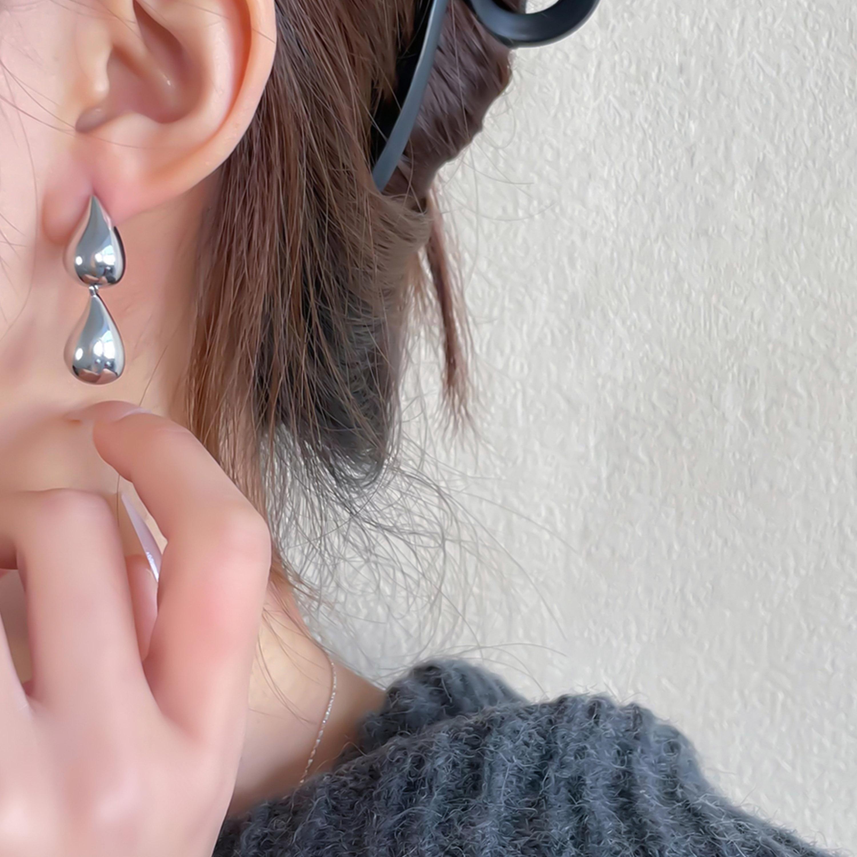 Take Two Gold Waterdrop Shape Drop Earrings-women-watchesandjewellery-jewellery-earrings-image-2