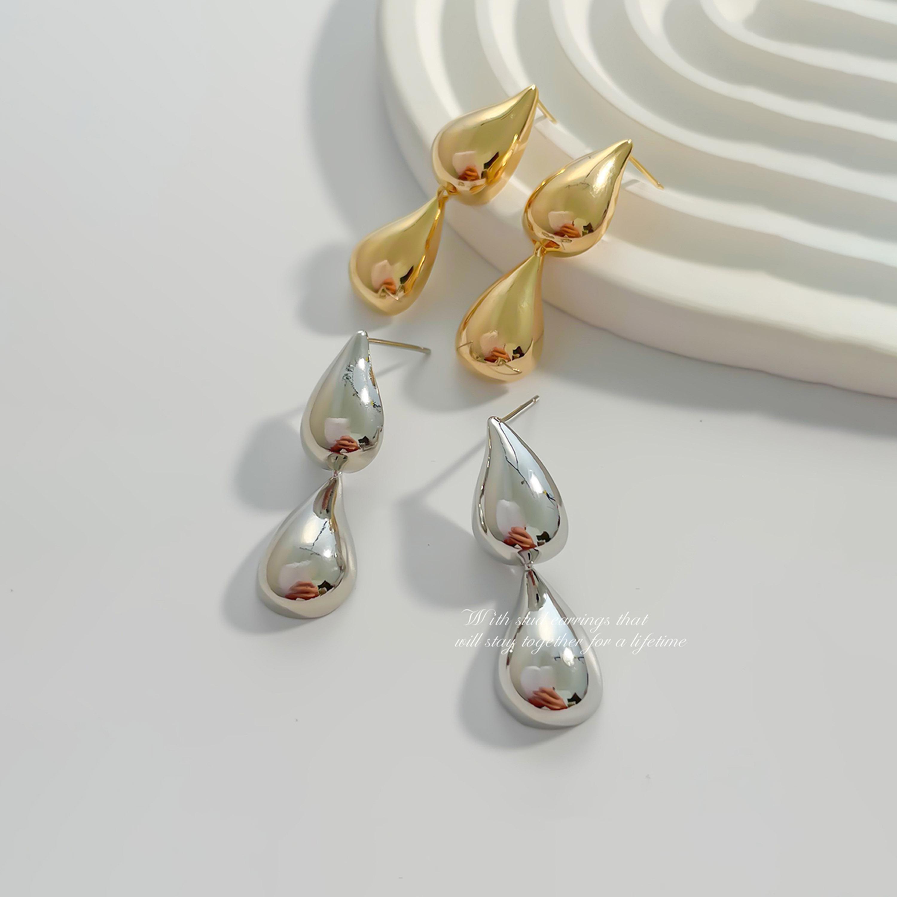 Take Two Silver Waterdrop Shape Drop Earrings-women-watchesandjewellery-jewellery-earrings-image-4