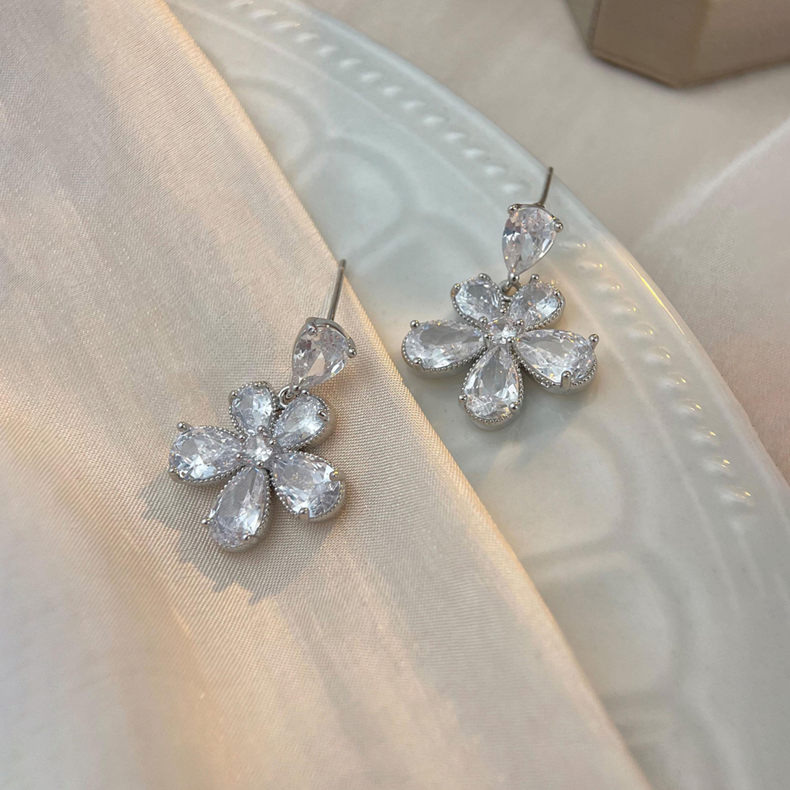 Take Two Embellished Floral Drop Earrings-women-watchesandjewellery-jewellery-earrings-image-3