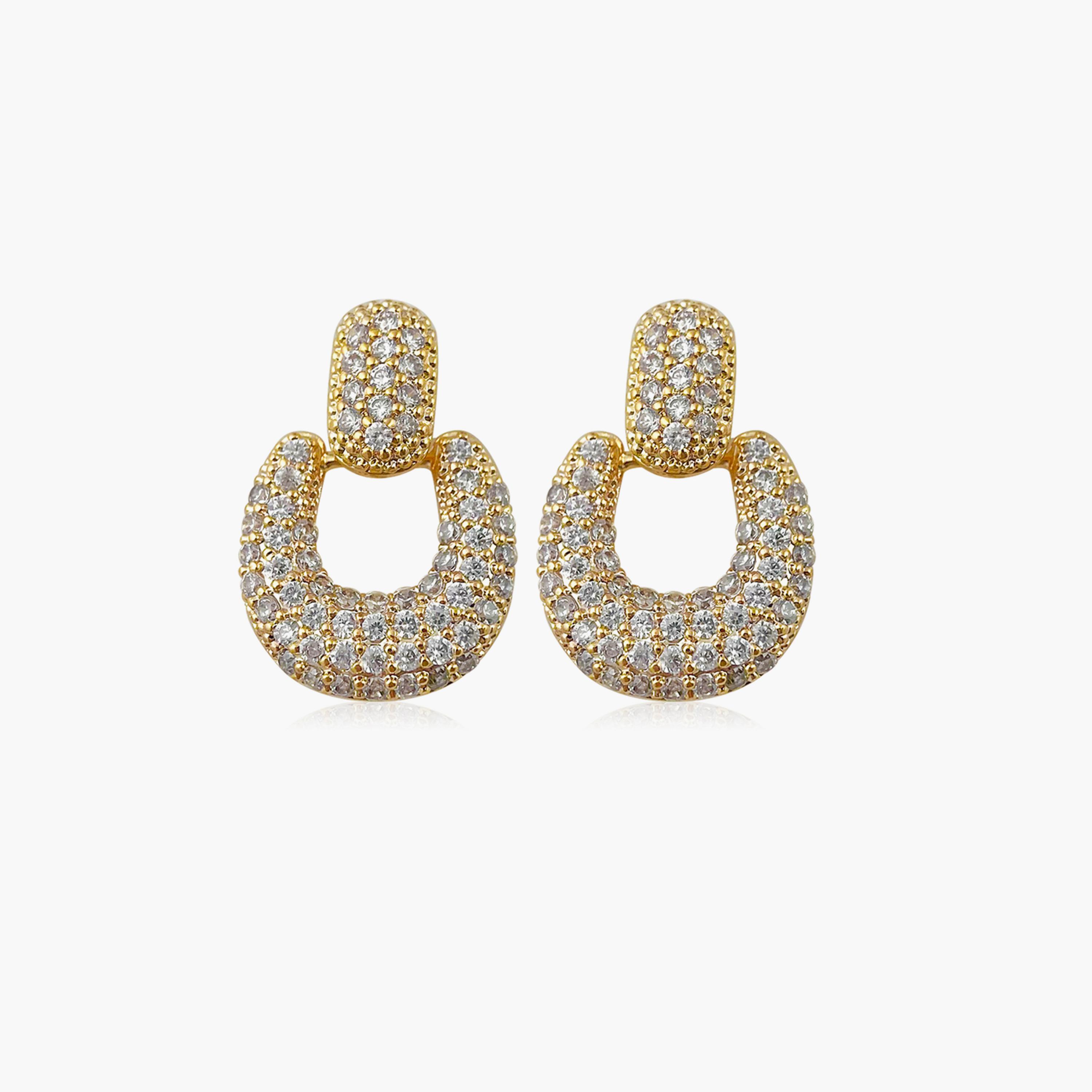 Take Two Gold Embellished Drop Earrings-women-watchesandjewellery-jewellery-earrings-image-1