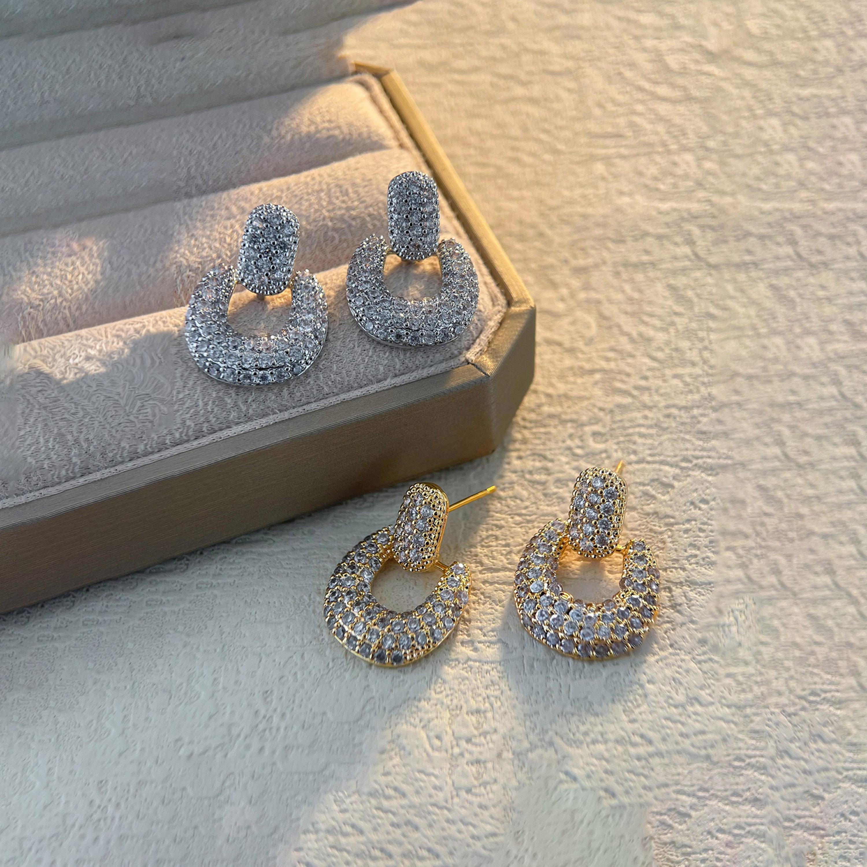 Take Two Gold Embellished Drop Earrings-women-watchesandjewellery-jewellery-earrings-image-4