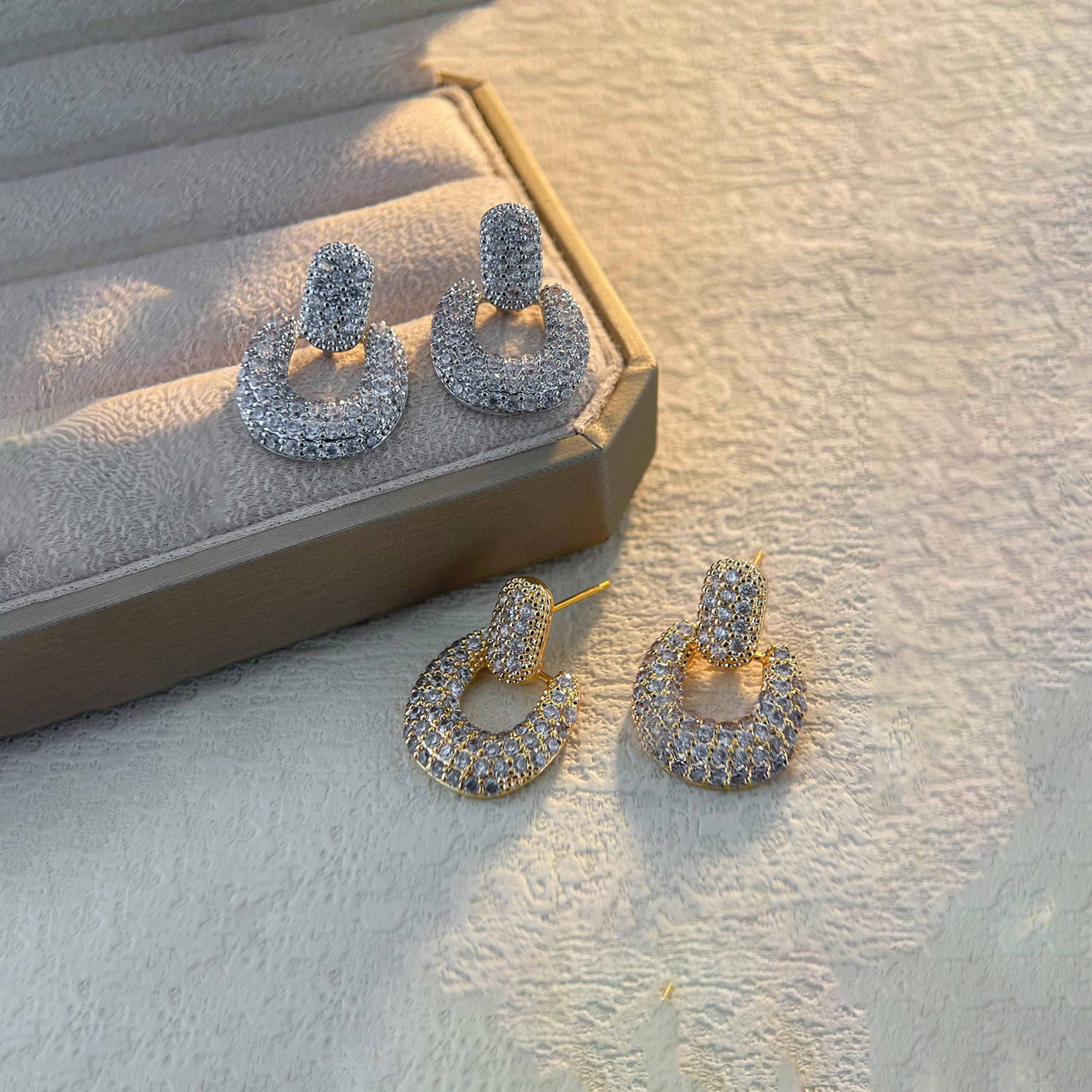 Take Two Silver Embellished Drop Earrings-women-watchesandjewellery-jewellery-earrings-image-4
