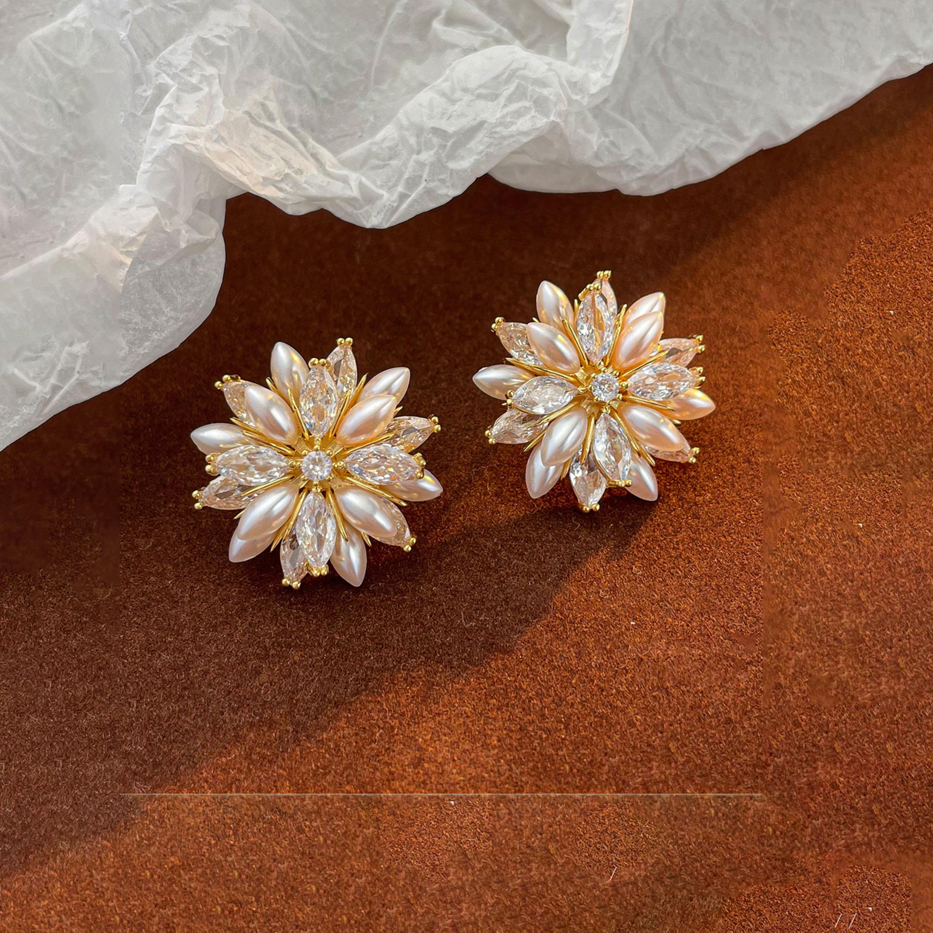 Take Two Floral Decor Earrings with Faux Pearl-women-watchesandjewellery-jewellery-earrings-image-4