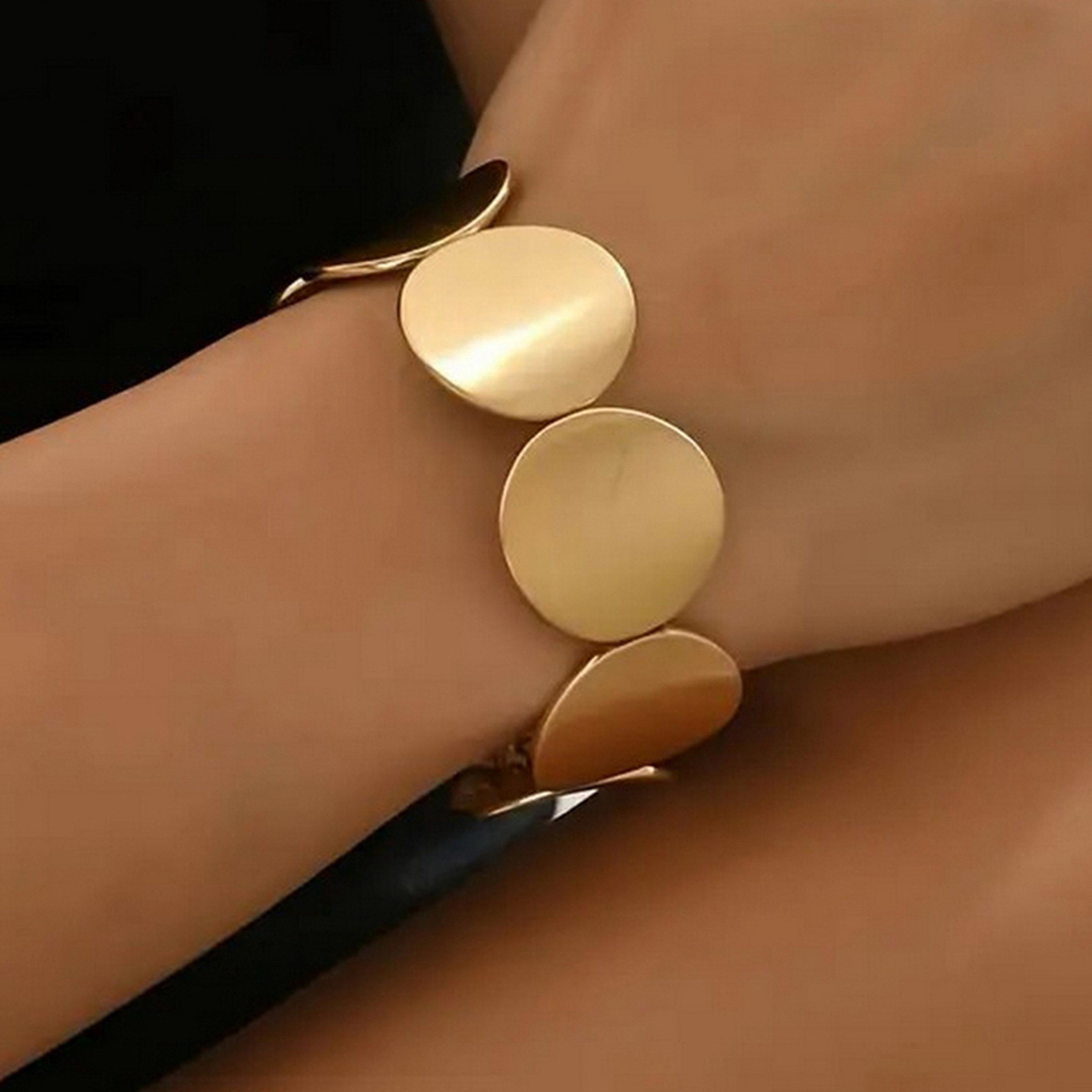 تيك تو - سوار قرصي ذهبي اللون-women-watchesandjewellery-jewellery-banglesandbracelets-image-2