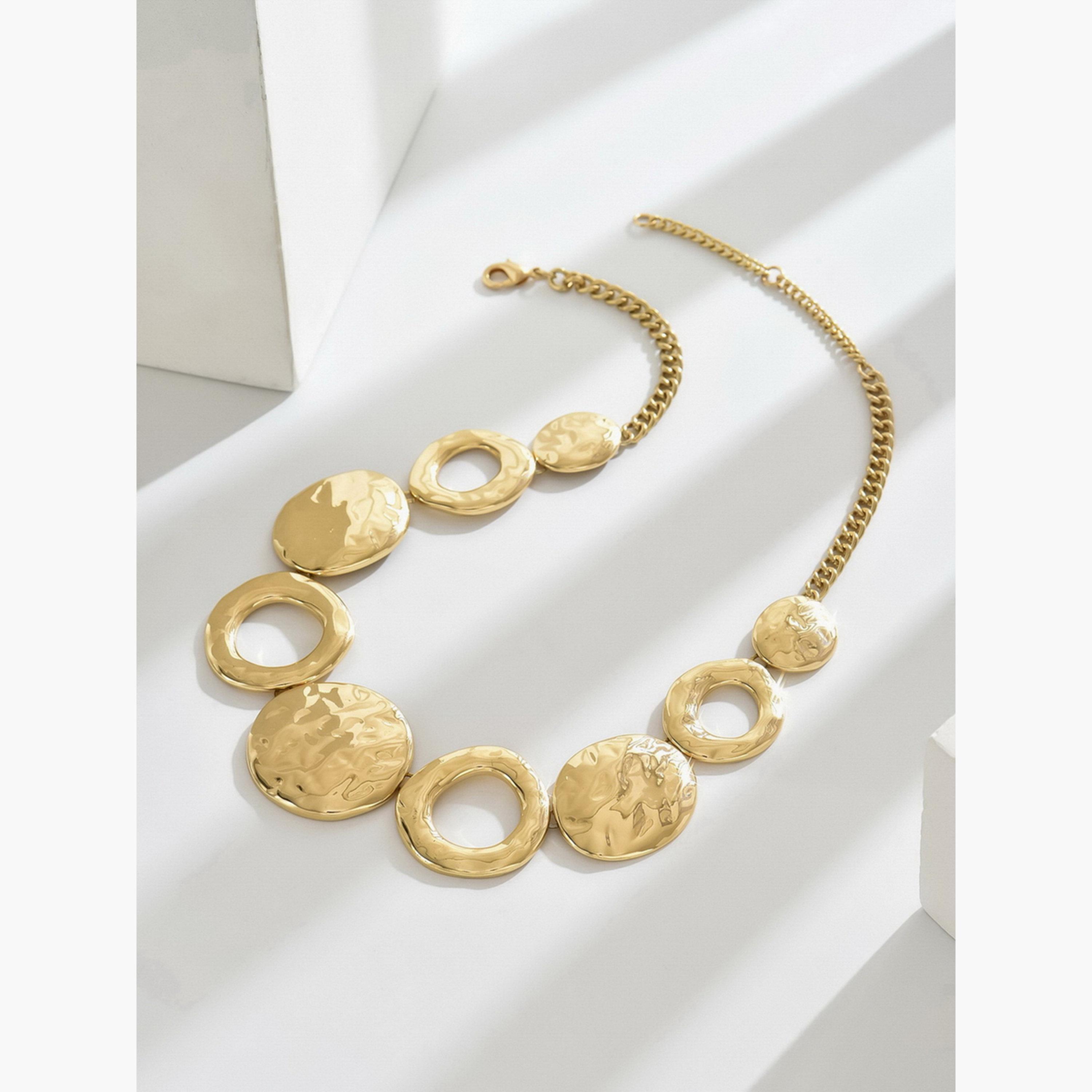 تيك تو - قلادة دائرية مجوفة-women-watchesandjewellery-jewellery-necklacesandpendants-image-3