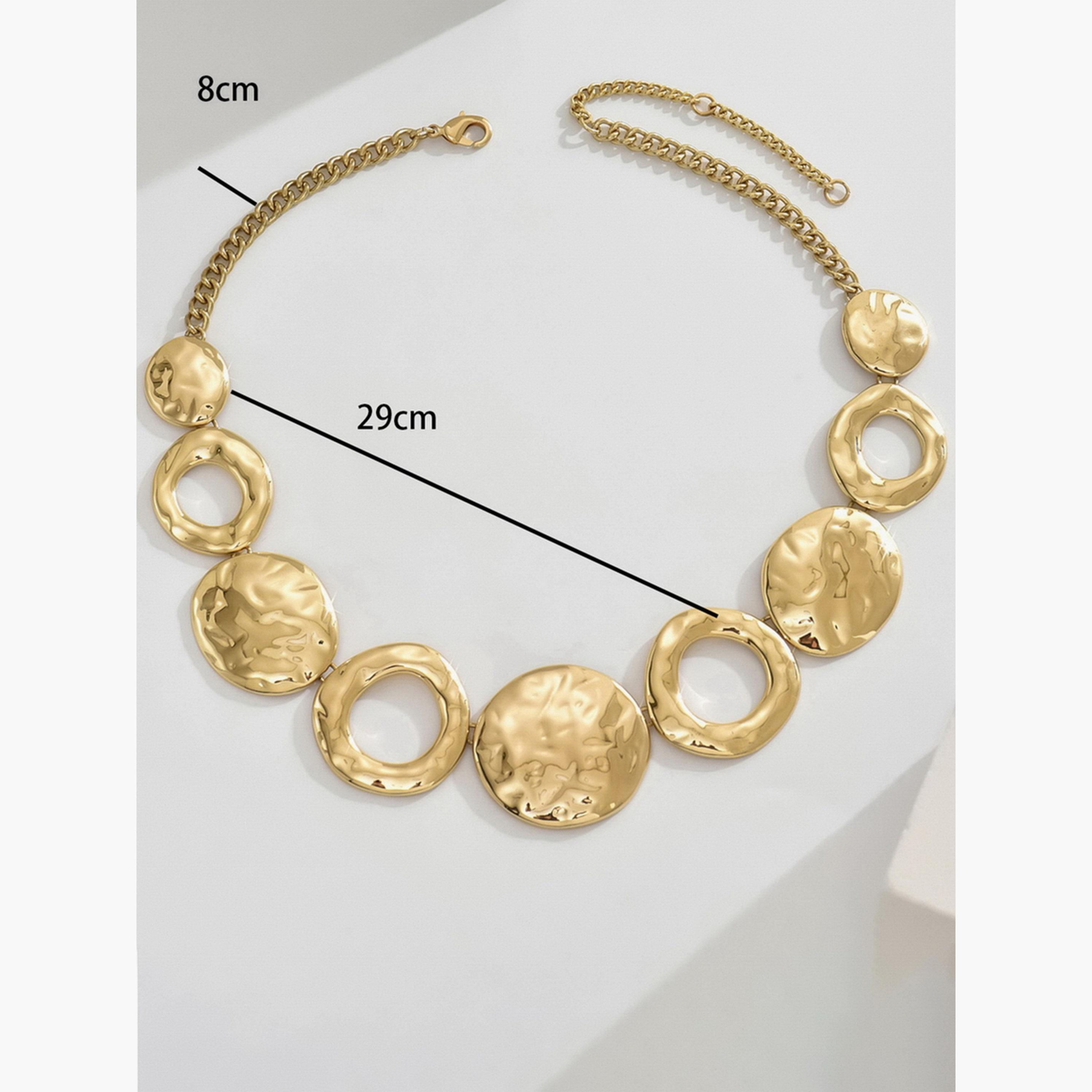 تيك تو - قلادة دائرية مجوفة-women-watchesandjewellery-jewellery-necklacesandpendants-image-5